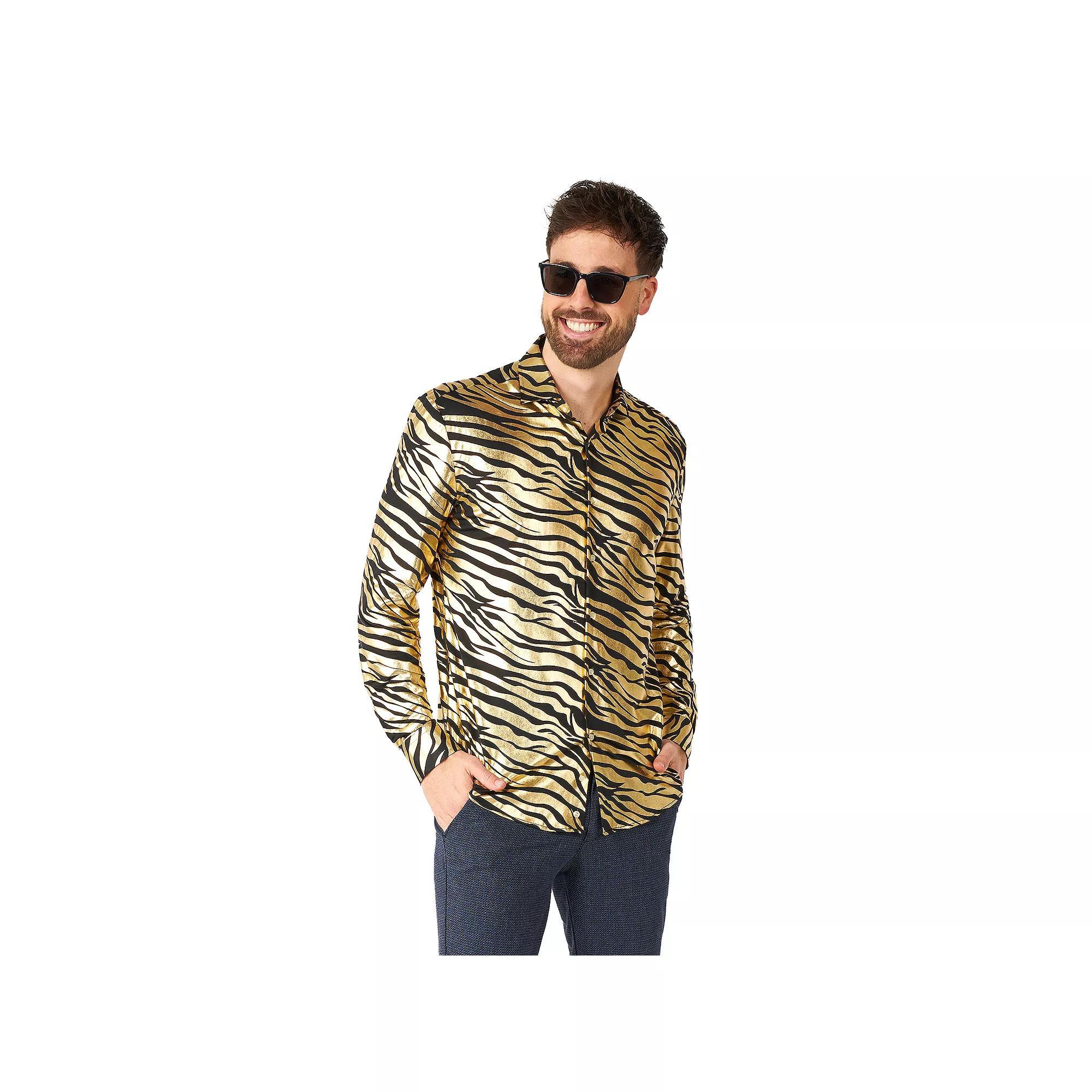 Men's OppoSuits Button-Front Shirt, Size: Medium, Tiger Shiner Product Image