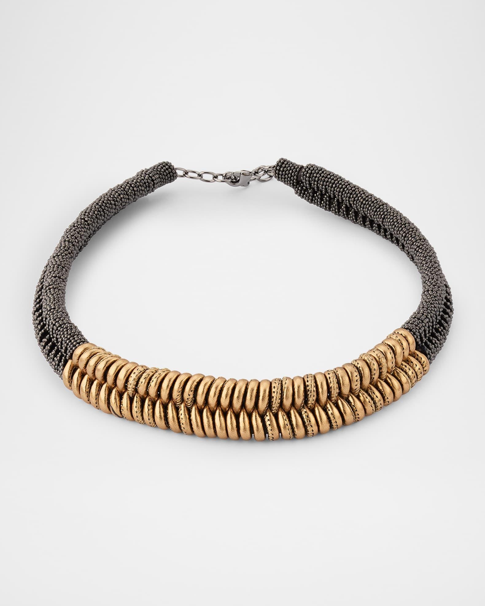 Braided Monili Leather Necklace Product Image