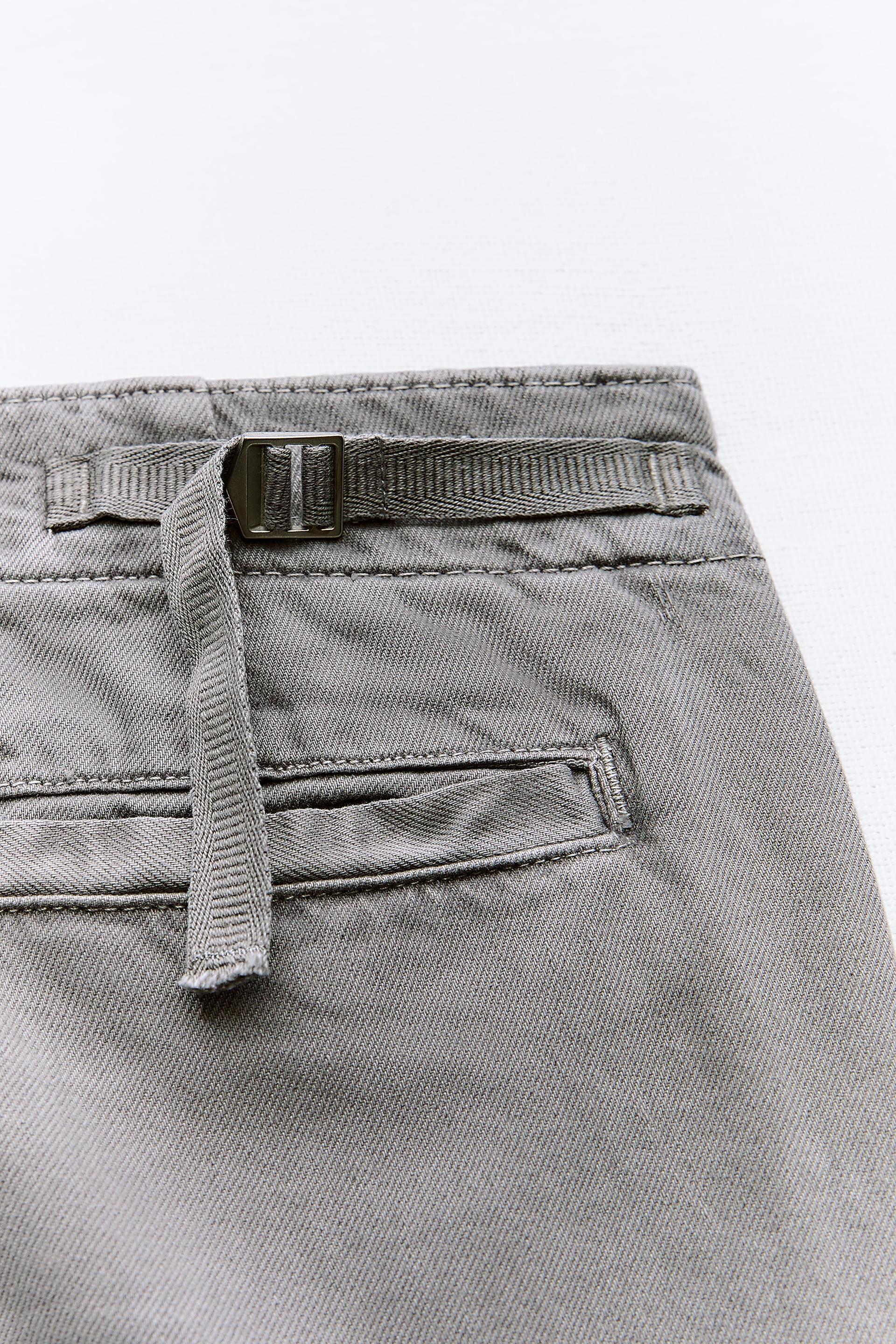 MID WAIST ADJUSTABLE STRAP CARGO PANTS Product Image