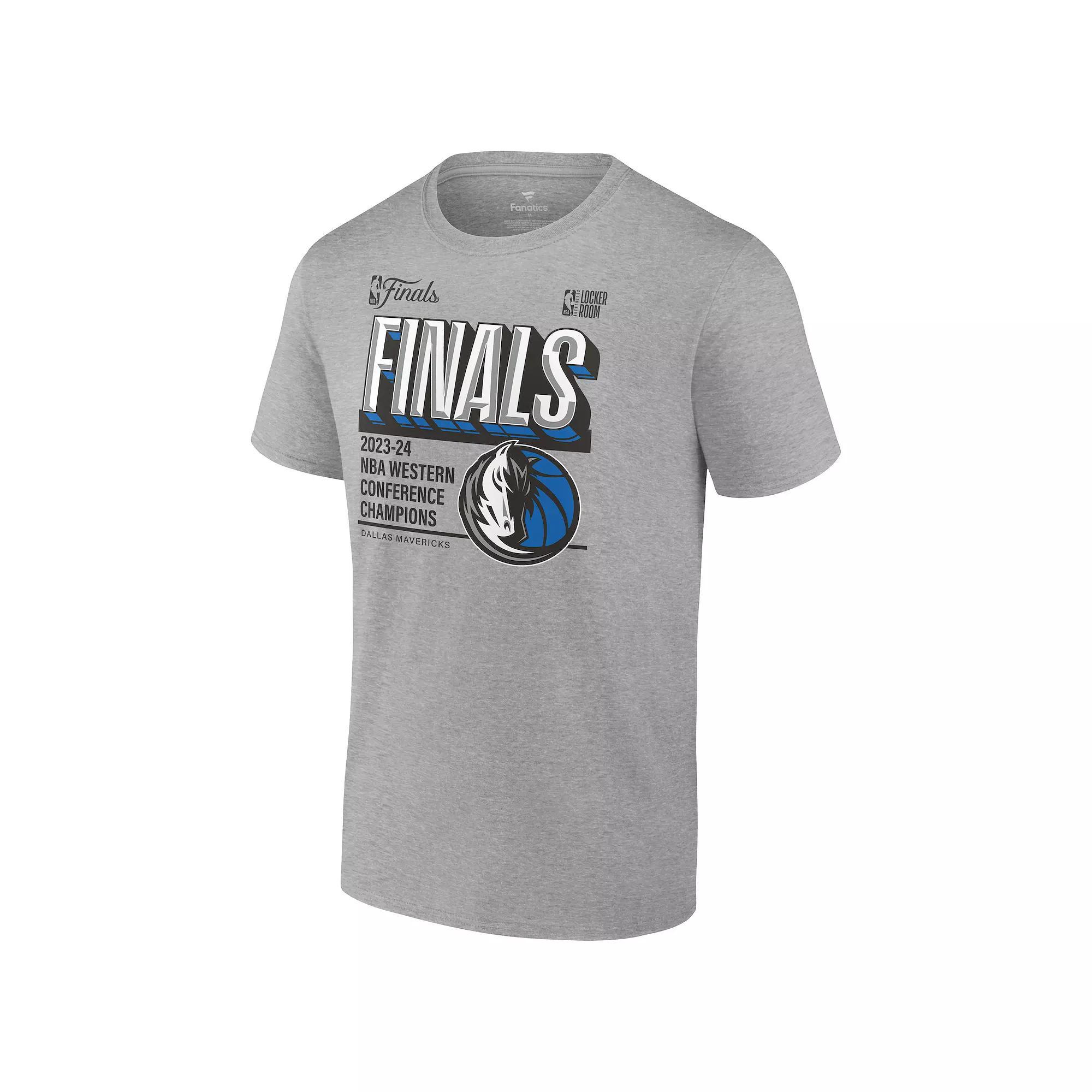 Men's Fanatics Heather Gray Dallas Mavericks 2024 Western Conference Champions Locker Room Big & Tall T-Shirt, Size: 2XB, Grey Product Image