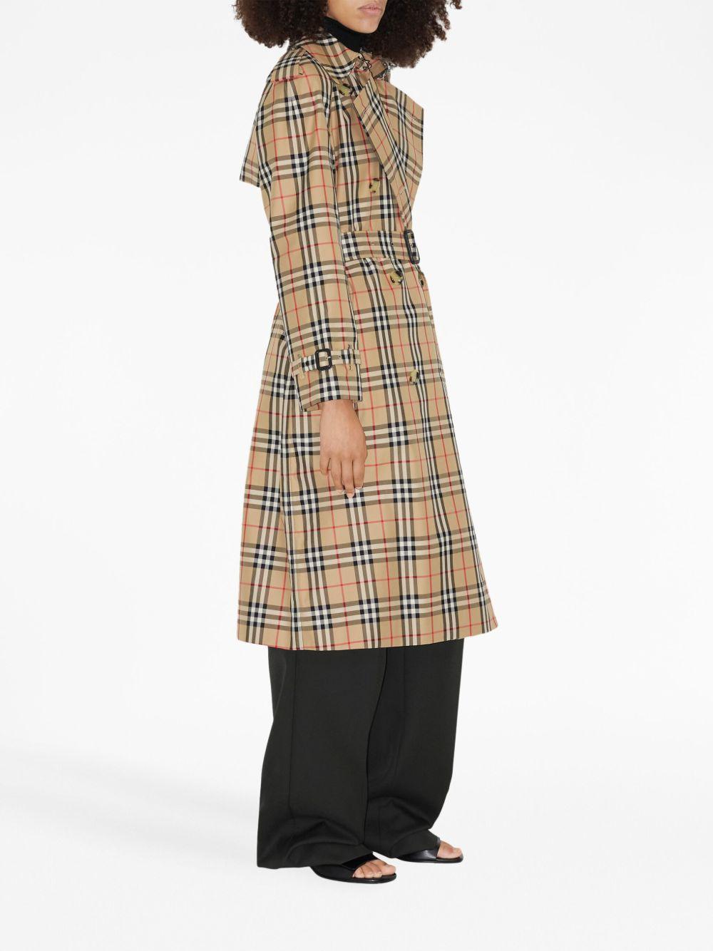 Vintage Check-print trench coat Product Image