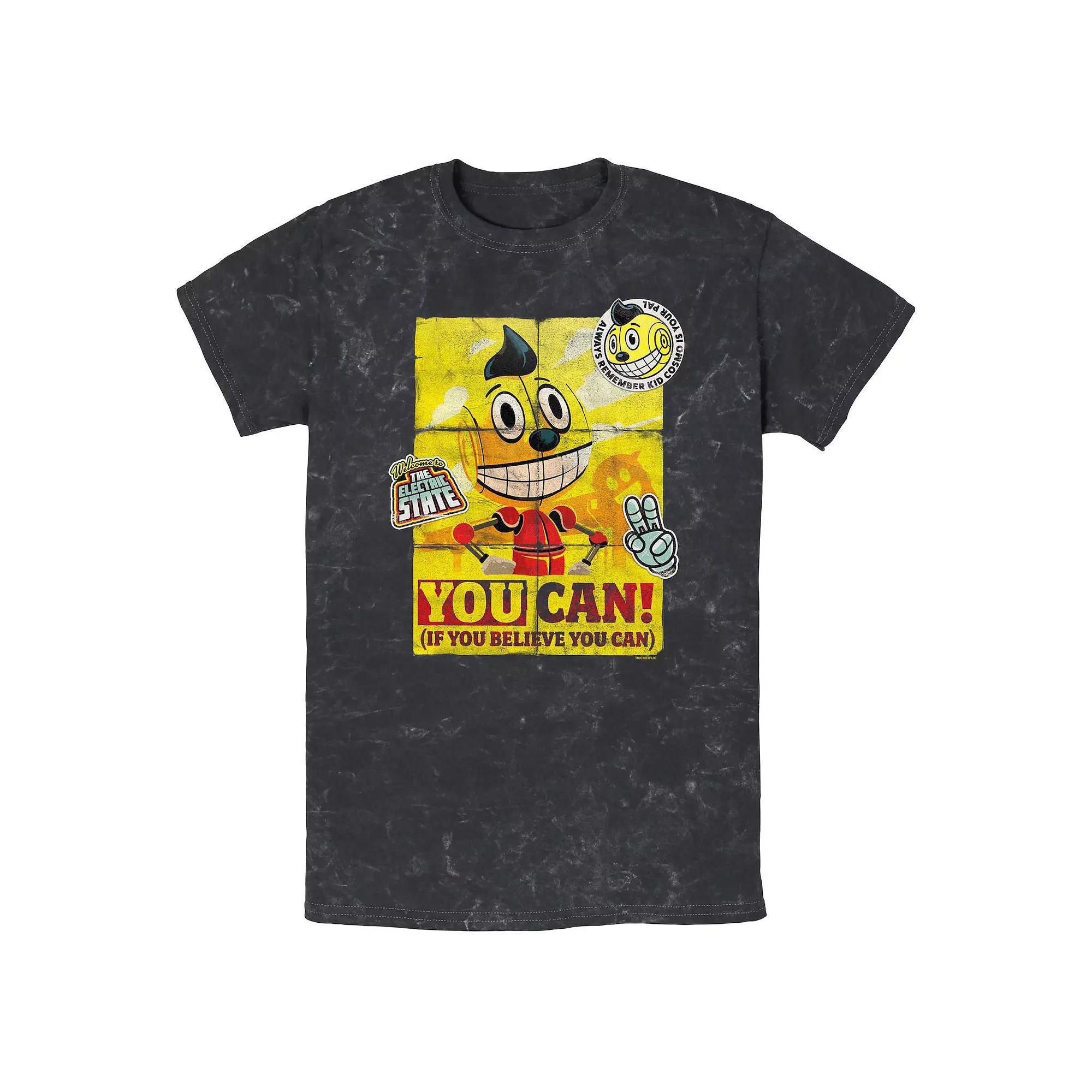Men's The Electric State You Can Poster Mineral Wash Graphic Tee, Size: XL, Black Product Image