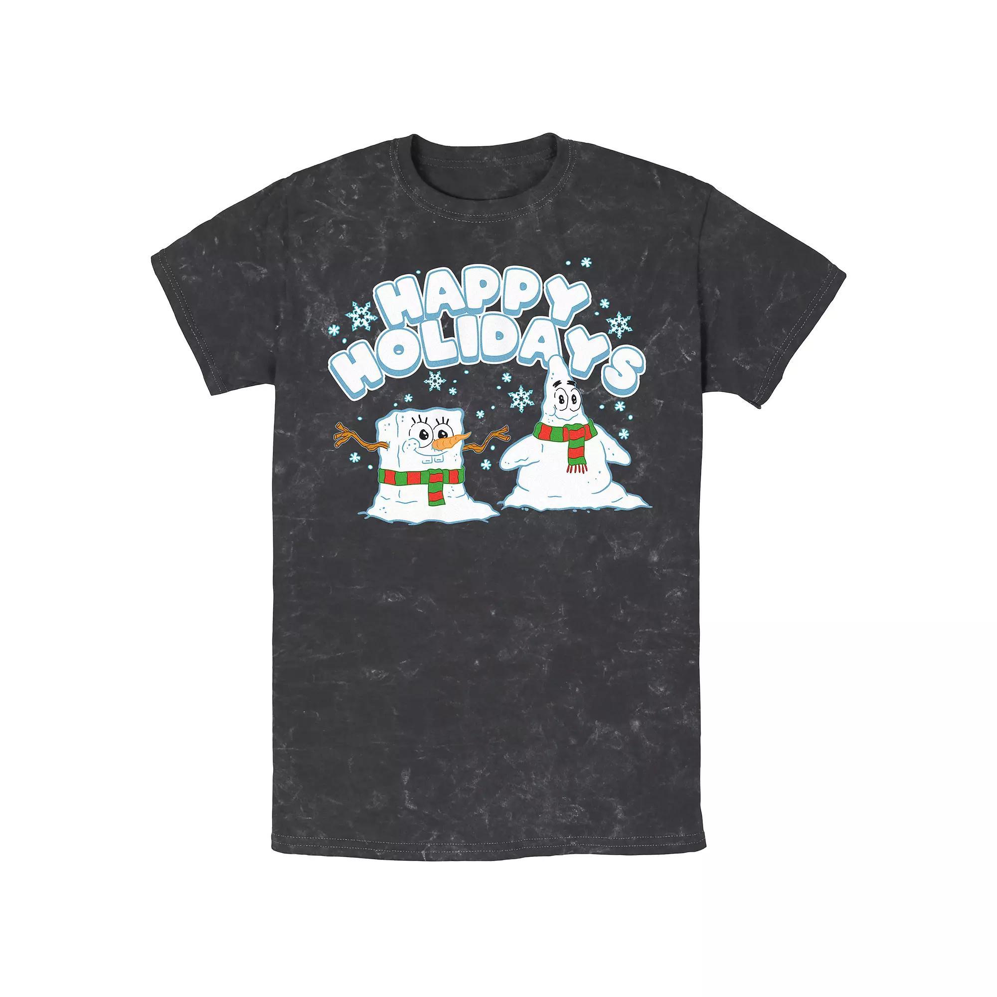 Mens Spongebob Squarepants Patrick Snowmen Tee Grey Heather Product Image