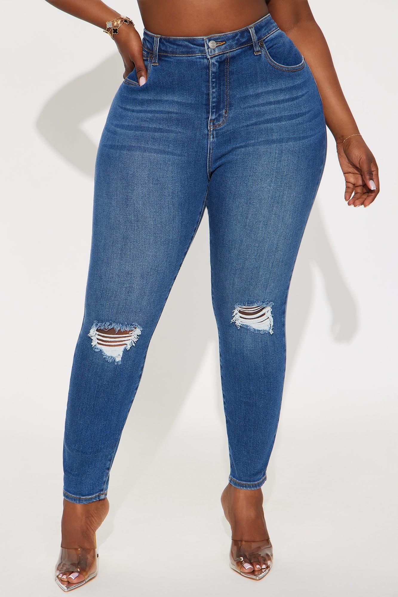Vivacious Ripped High Rise Skinny Jeans - Medium Wash Product Image