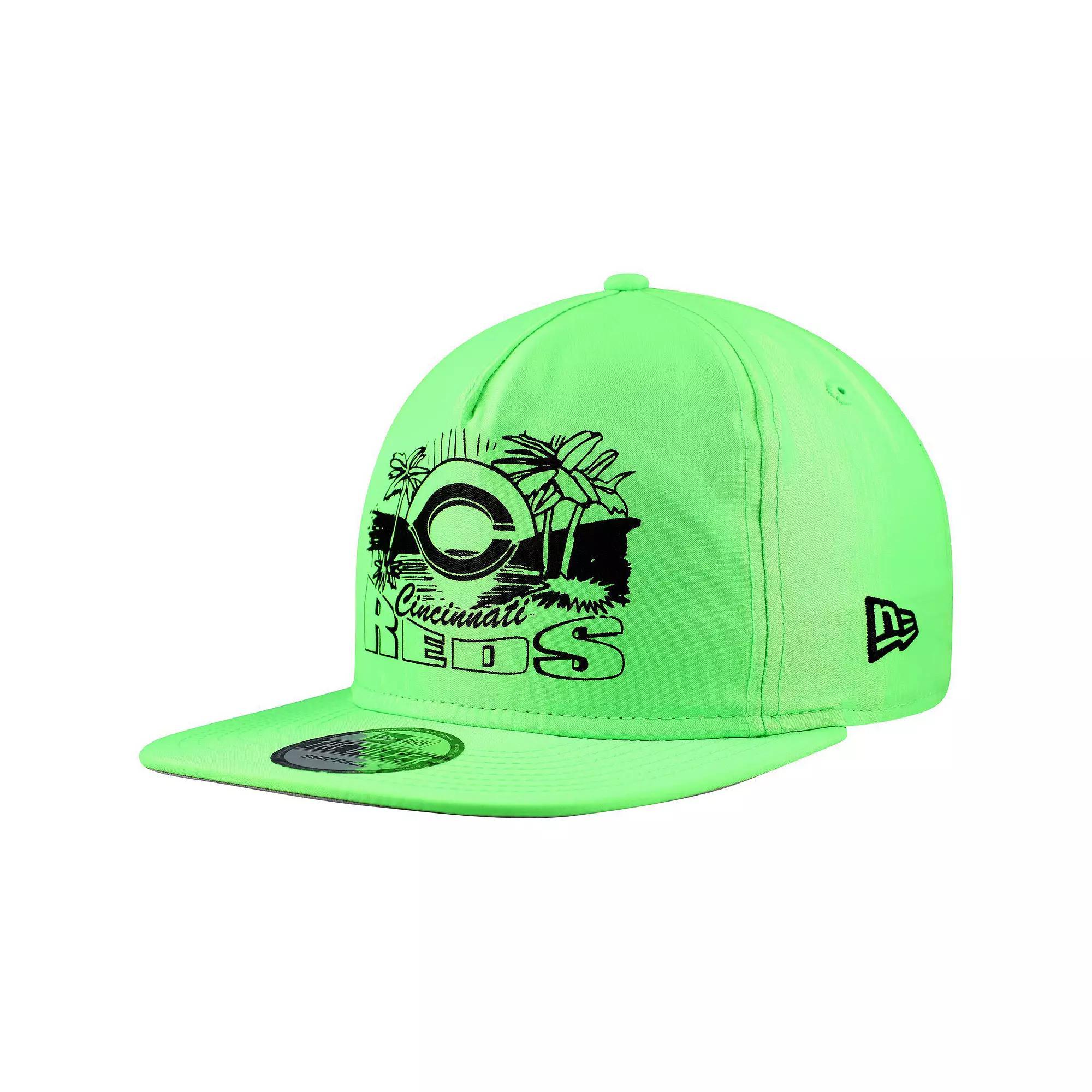 Mens New Era Green Cincinnati Reds Neon Golfer Snapback Hat Product Image