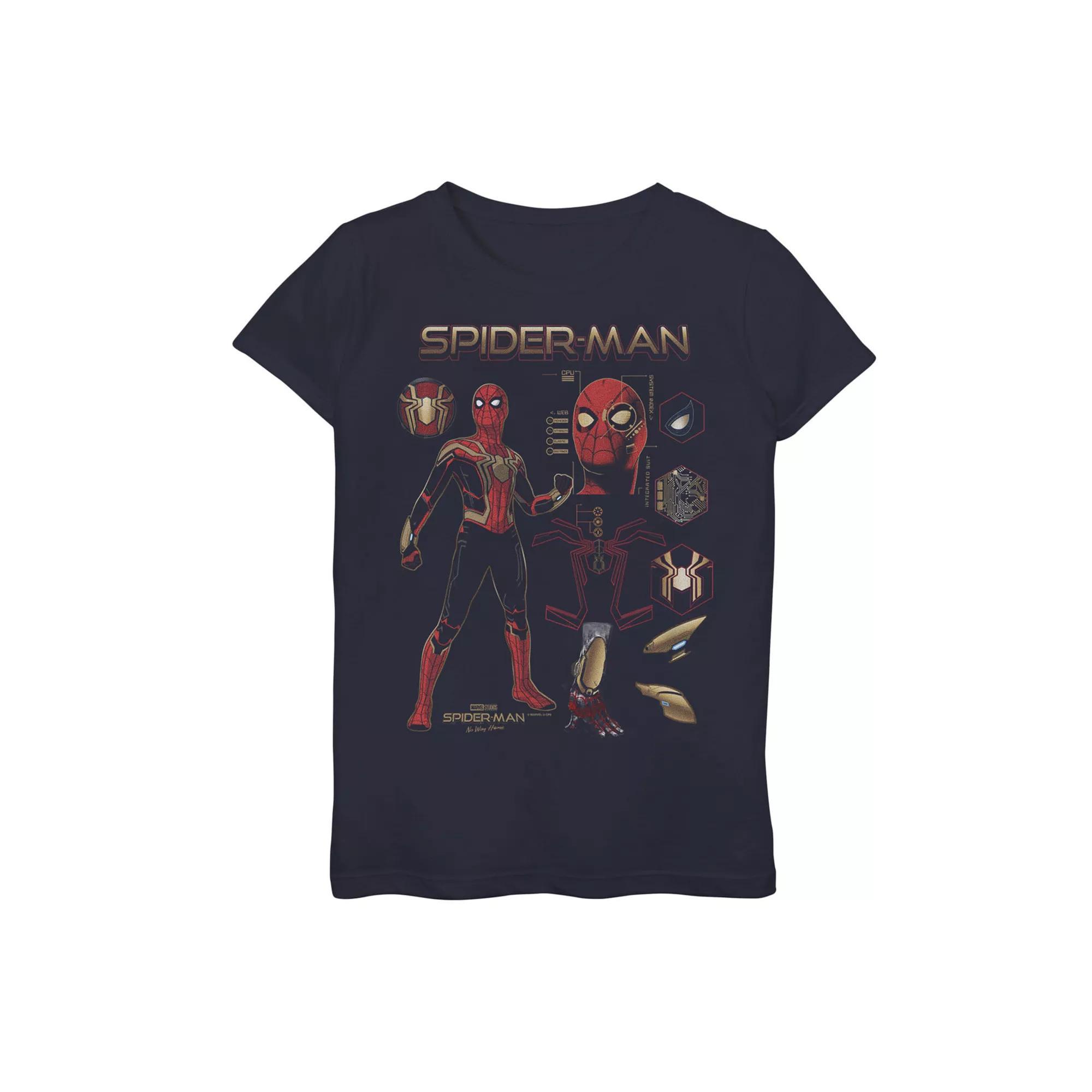 Girls 7-16 Marvel Heroines er Christmas Snowflake Holiday Graphic Tee, Girl's, Size: XL, Black Product Image