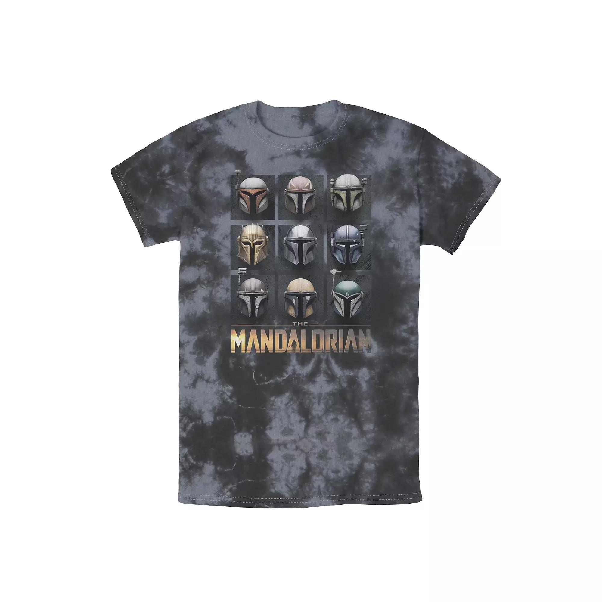 Men's Star Wars The Mandalorian Helmet Box Up Tee, Boy's, Size: Small, White Blue Product Image