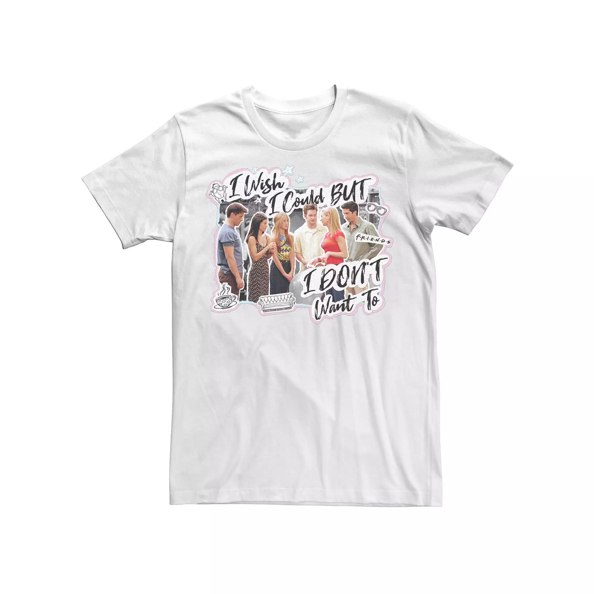 Men's Friends I Wish I Could But I Don't Want To Tee, Size: XXL, White Product Image