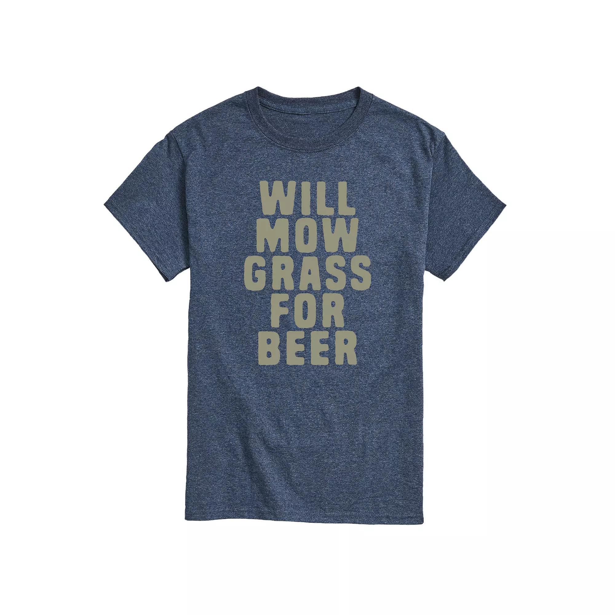 Mens Will Mow Grass For Beer Tee Product Image