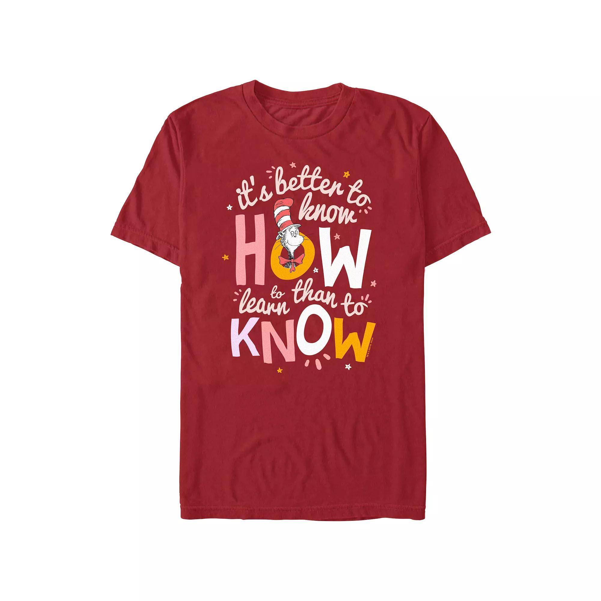 Men's Dr. Seuss It's Better To Know How Than To Learn To Know Graphic Tee, Size: XXL, Red Product Image