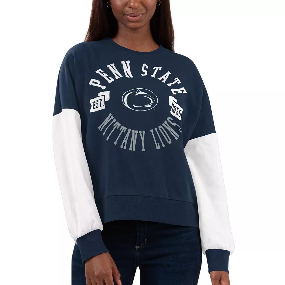 Women's G-III 4Her by Carl Banks Navy/White Penn State Nittany Lions Team Pride Colorblock Pullover Sweatshirt, Size: Medium, Blue Product Image