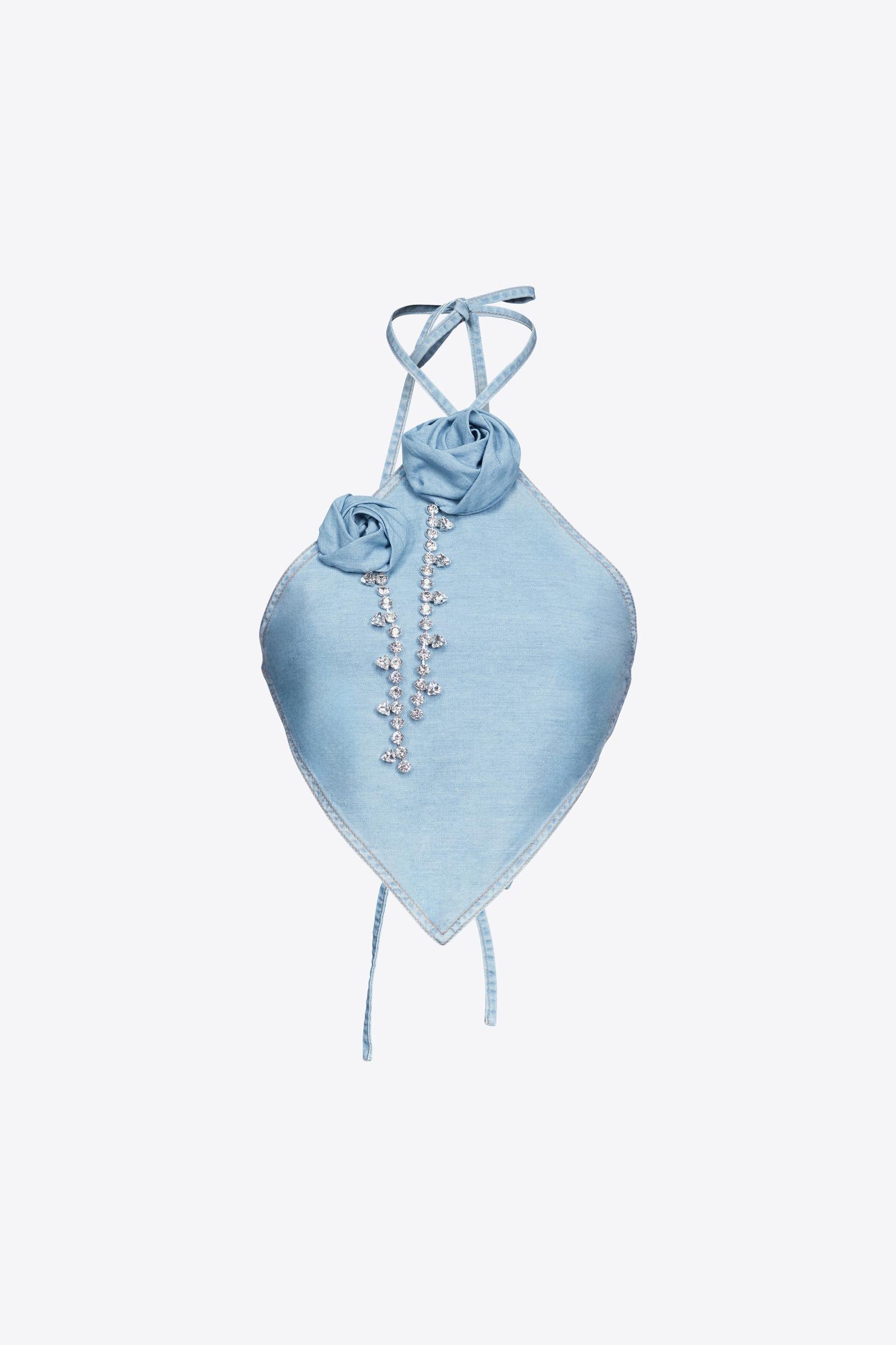 Crystal Rosette Wide Leg Jean Product Image