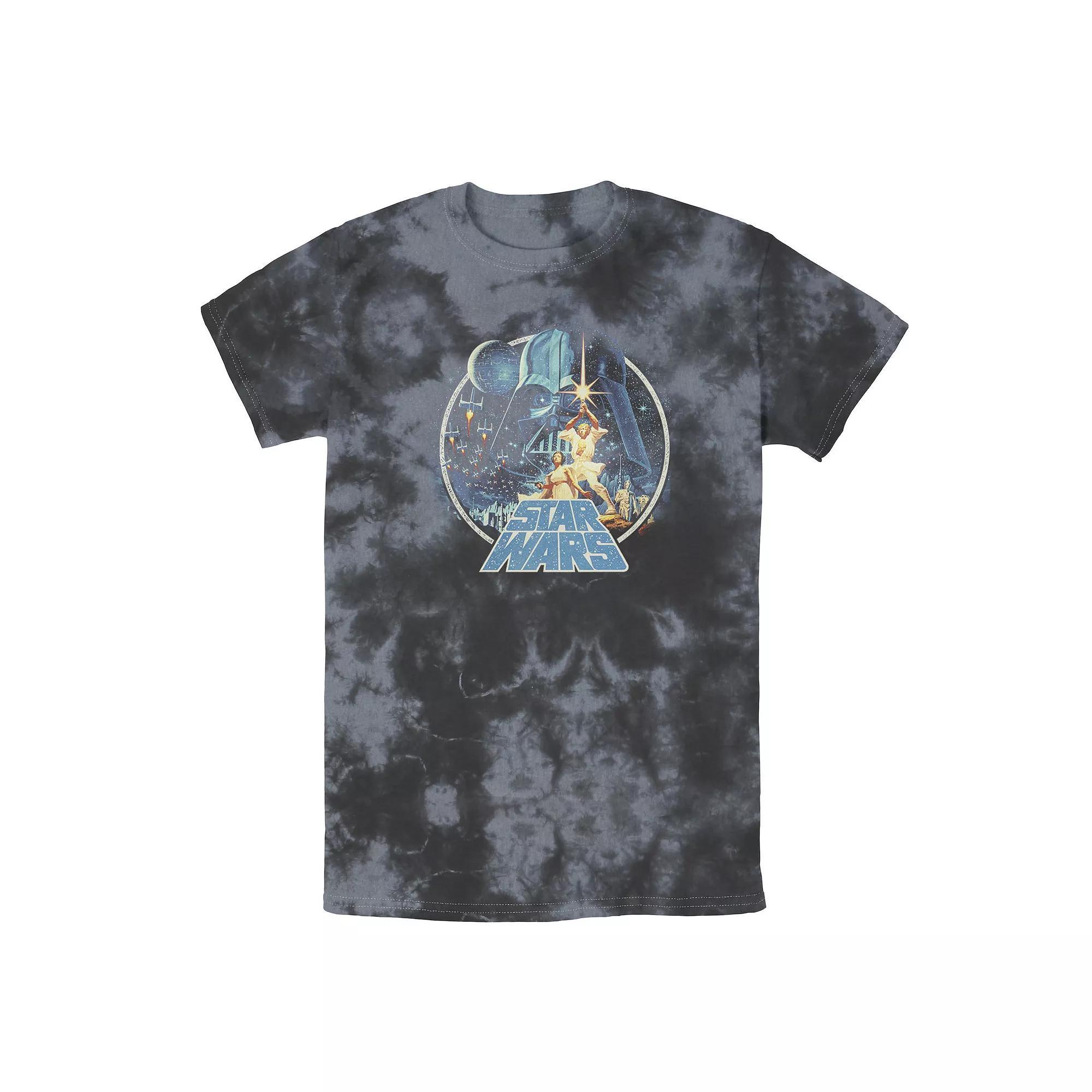 Men's Star Wars Group Victory Scene Retro Poster Tee, Size: Medium, Black Product Image