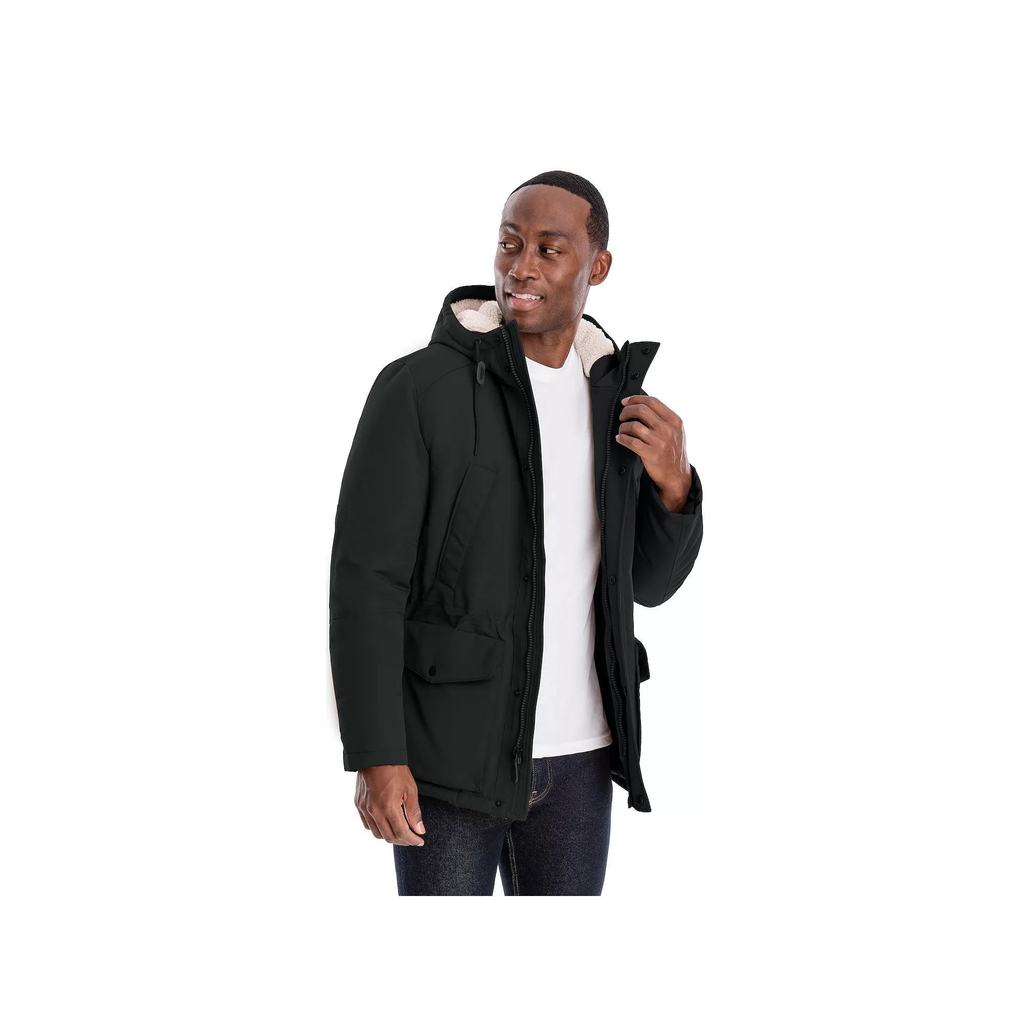Mens London Fog Sherpa-Lined Hooded Parka Product Image