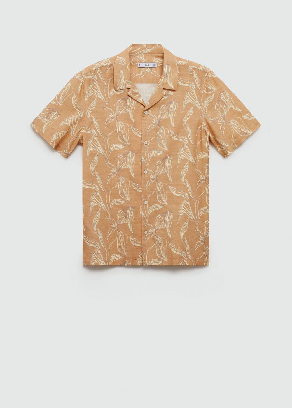 Printed fluid regular-fit shirt - Men | MANGO USA Product Image