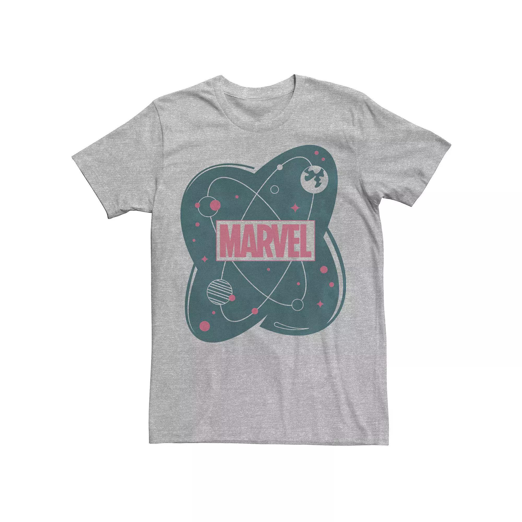 Men's Marvel Universe Retro Logo Tee, Size: Medium, Athletic Grey Product Image