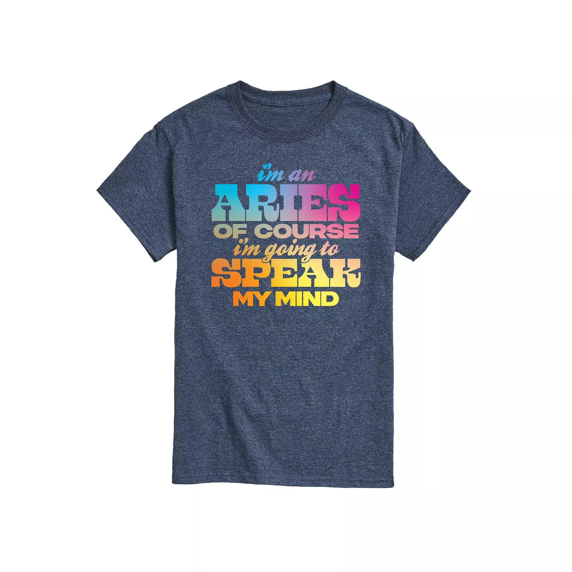 Mens Aries Speak My Mind Graphic Tee Blue Product Image