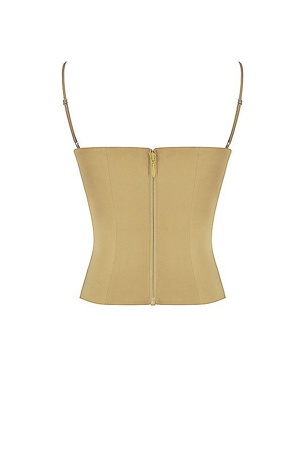 Letitia  olive satin lace up corset - sale Product Image