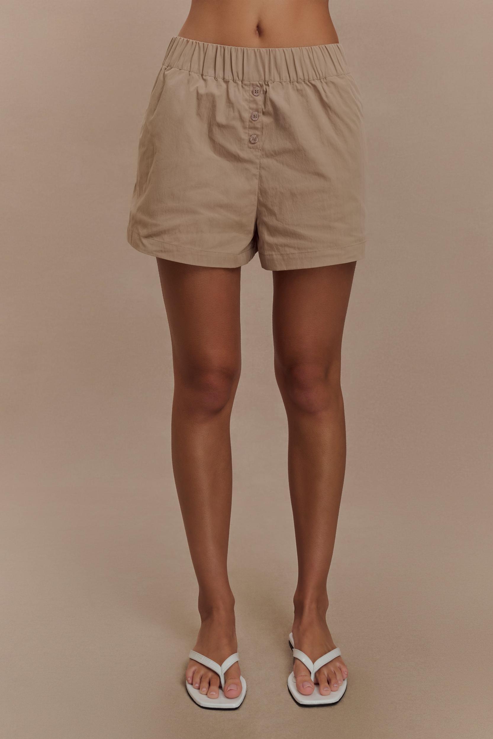 Johanna Cotton Relaxed Shorts - Sand Product Image