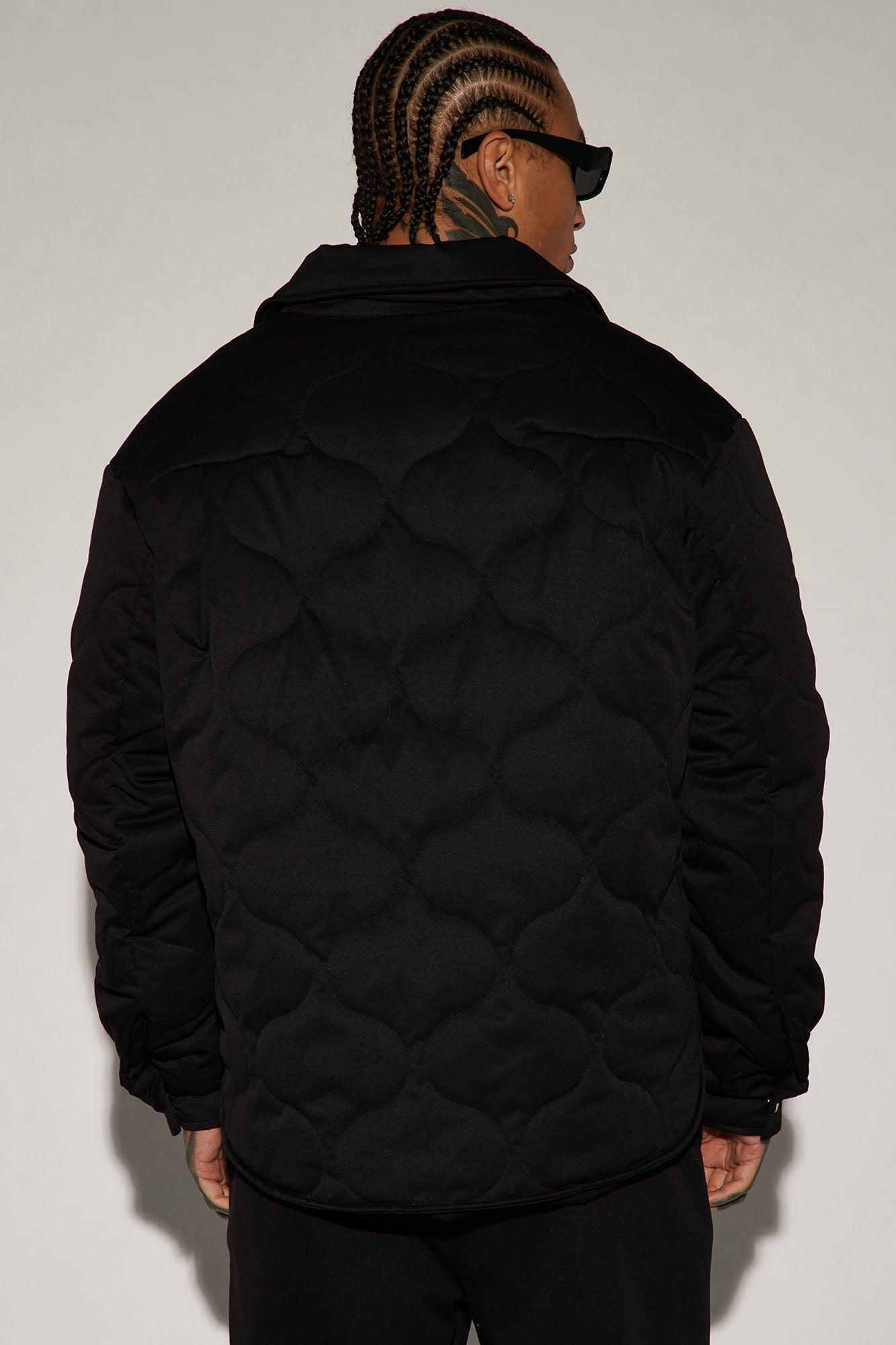 Making Progress Quilted Shacket - Black Product Image
