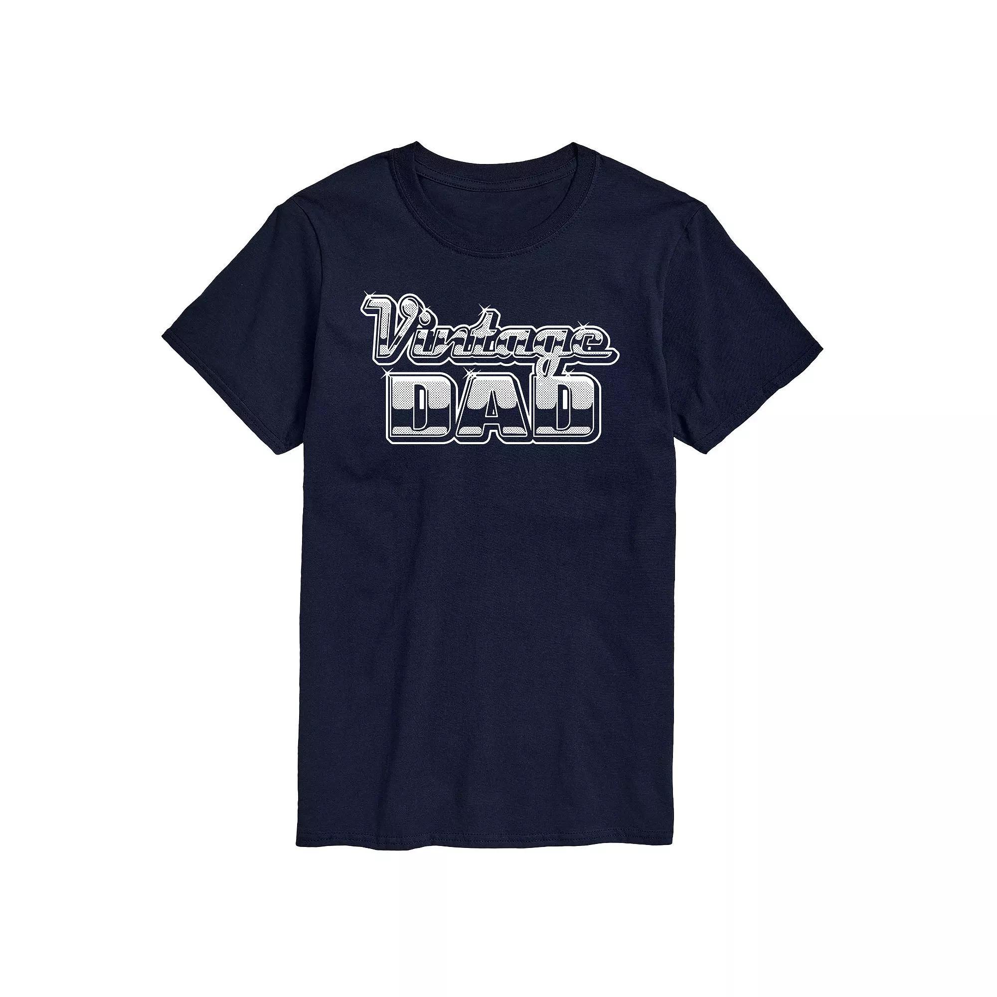 Mens Vintage Dad Chrome Graphic Tee Blue Product Image