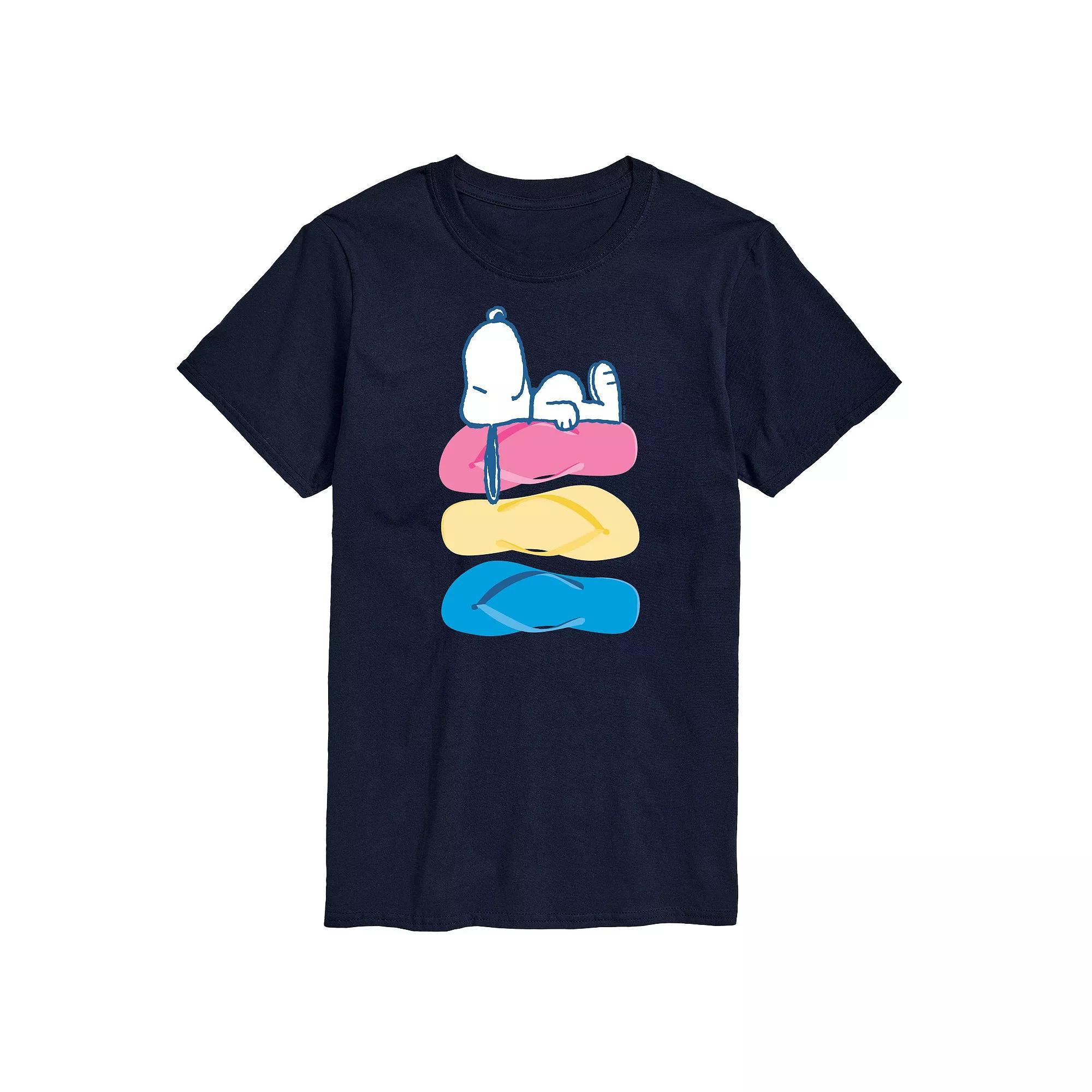 Big & Tall Peanuts Snoopy Laying On Flip Flops Graphic Tee, Mens Product Image