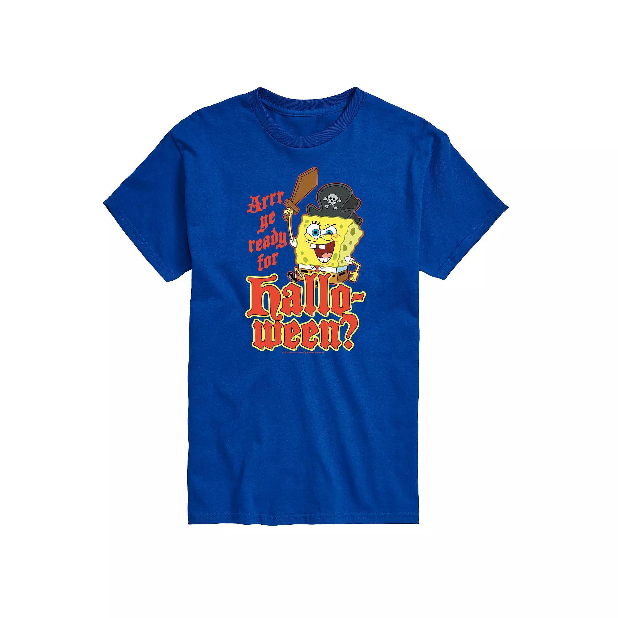 Big & Tall Spongebob Squarepants Arr Ye Ready For Halloween Graphic Tee, Mens Product Image