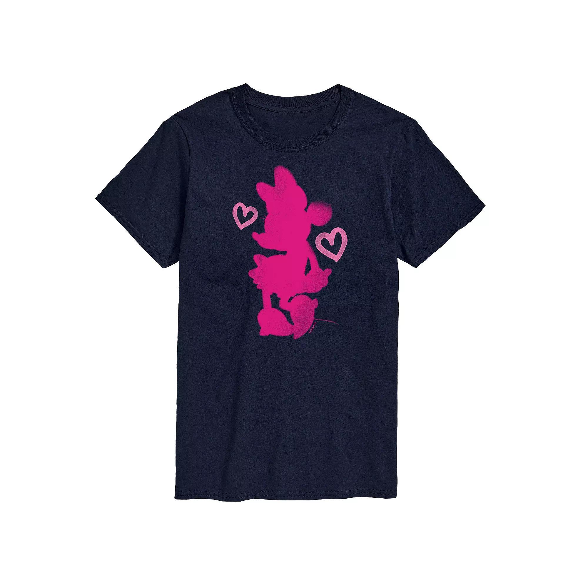 Disneys Minnie Mouse Hearts Mens Graphic Tee Blue Product Image
