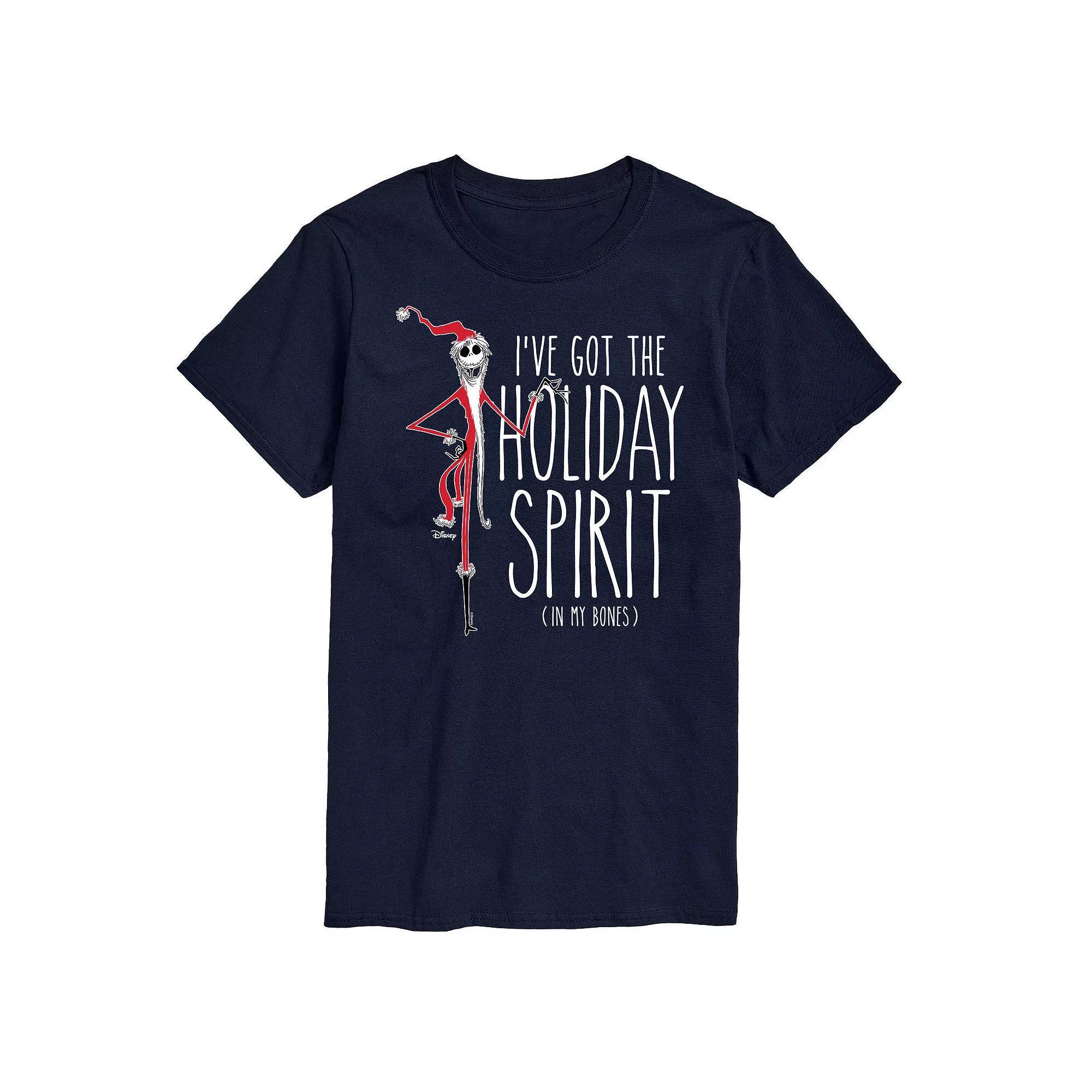 Disney's The Nightmare Before Christmas Men's Holiday Spirit In My Bones Graphic Tee, Size: Medium, Blue Product Image
