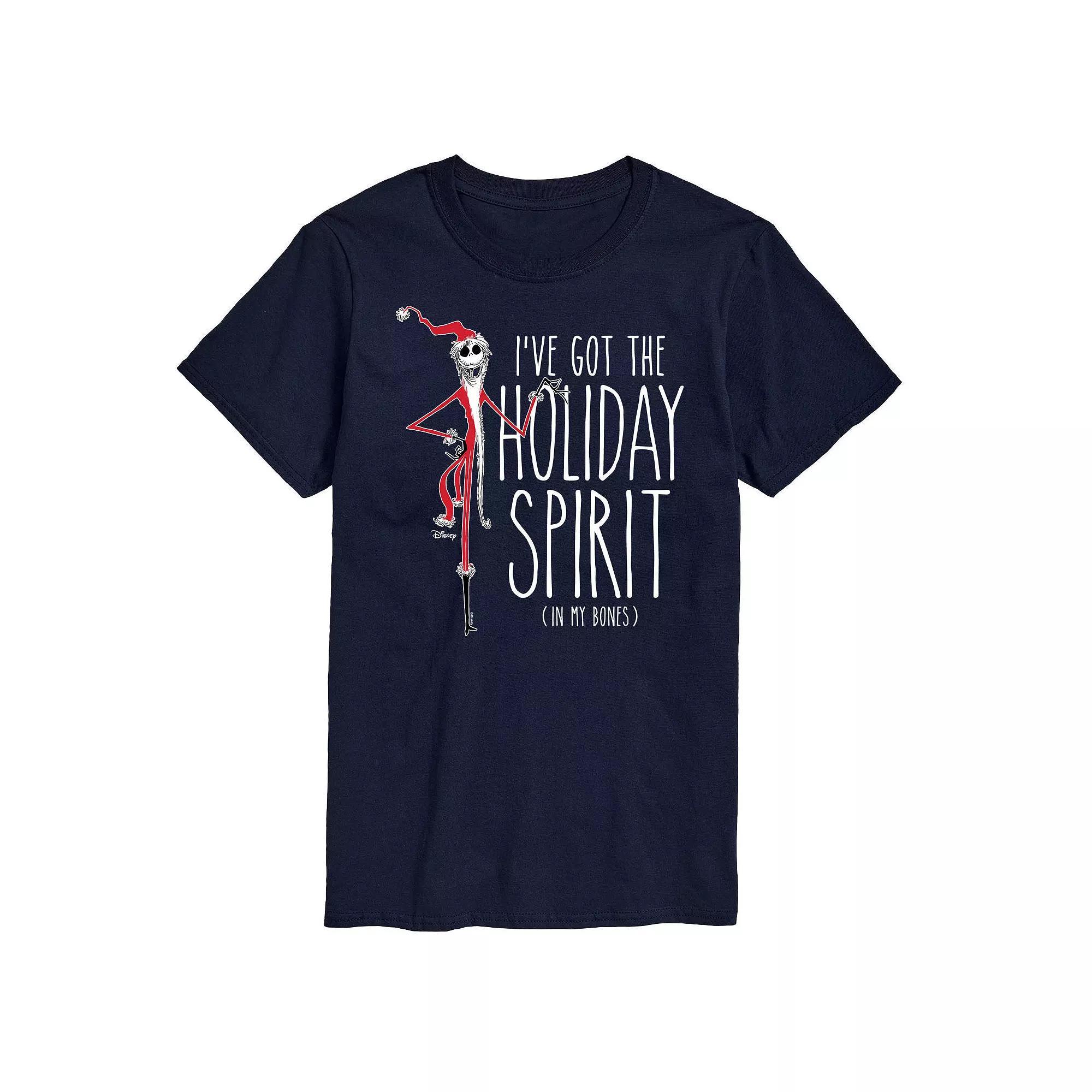Disney's The Nightmare Before Christmas Men's Holiday Spirit In My Bones Graphic Tee, Size: Medium, Blue Product Image
