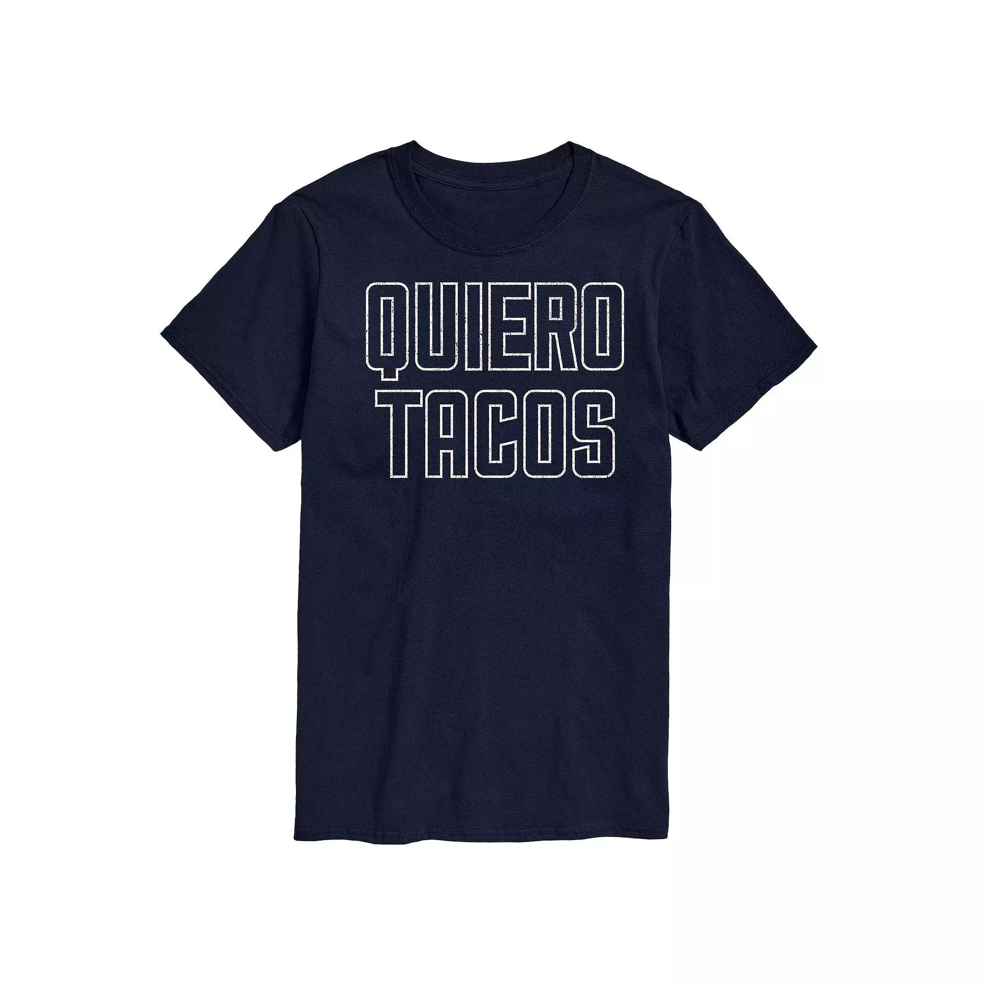 Mens Quiero Tacos Graphic Tee Blue Product Image