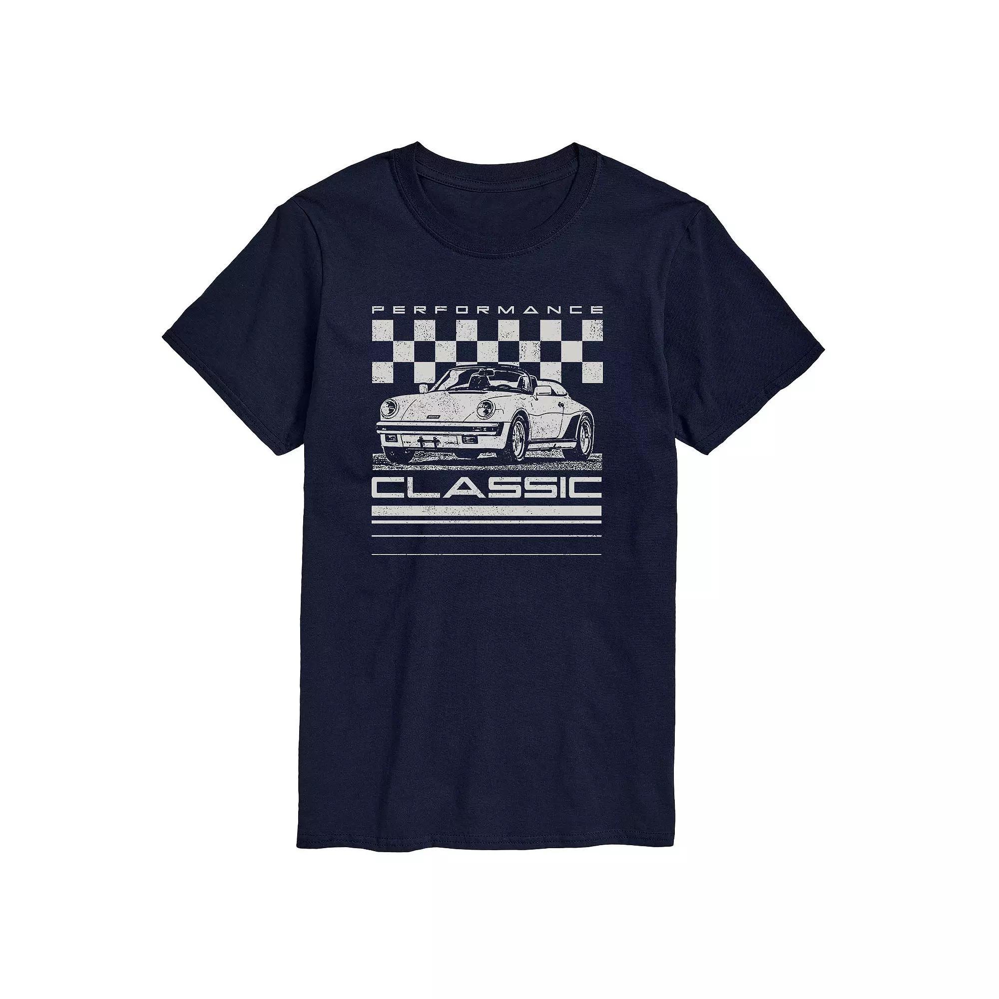 Mens Performance Classic Car Graphic Tee Blue Product Image