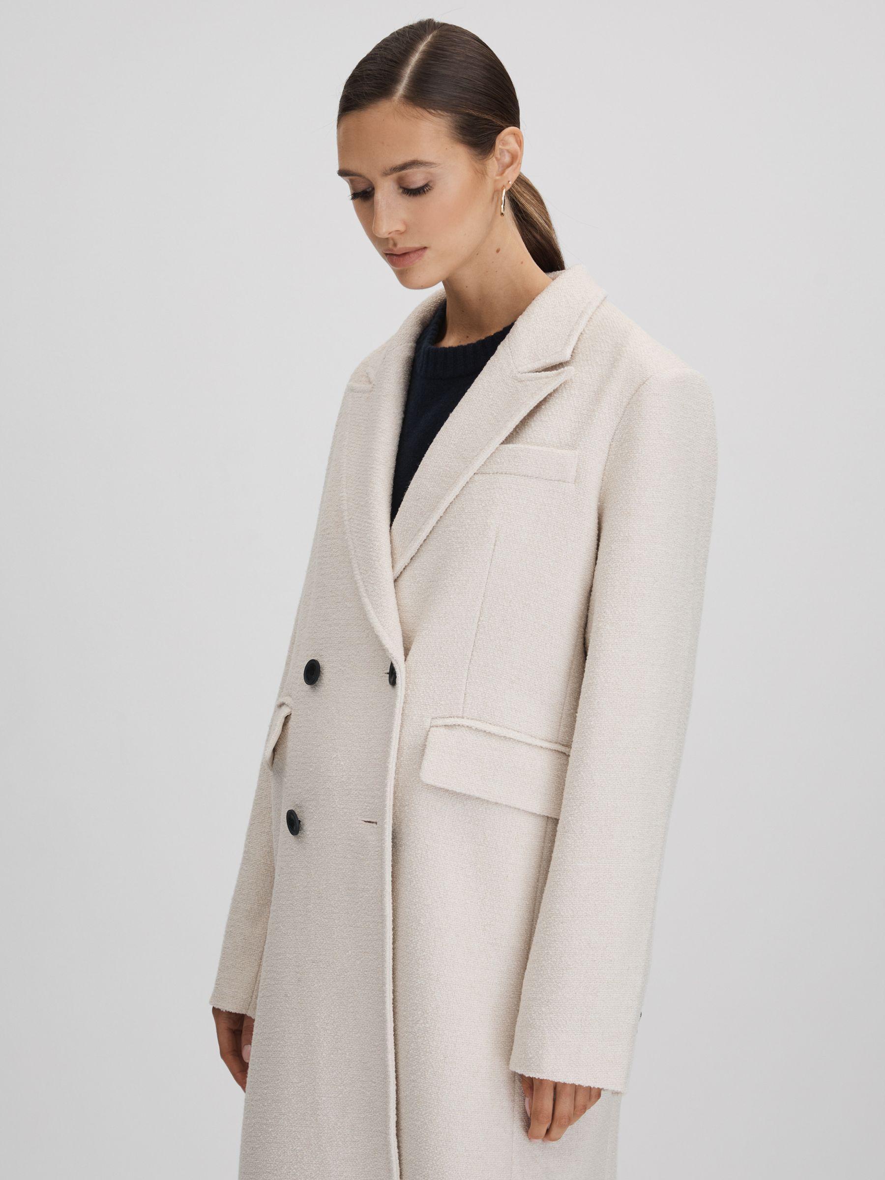 Meotine Wool Blend Boucle Coat in Cream Product Image