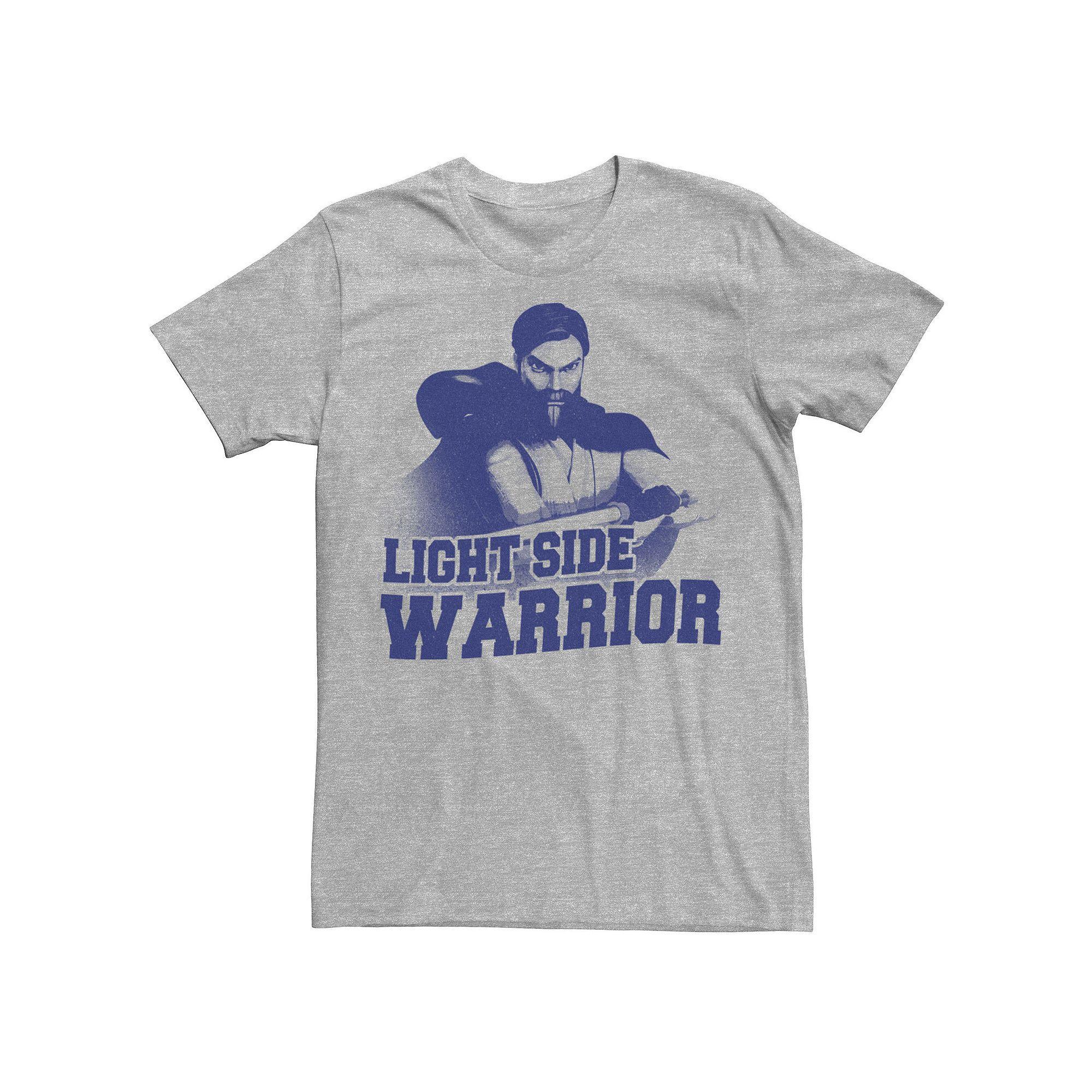 Men's Star Wars: Clone Wars Obi-Wan Kenobi Light Side Warrior Tee, Size: Small, Athletic Grey Product Image