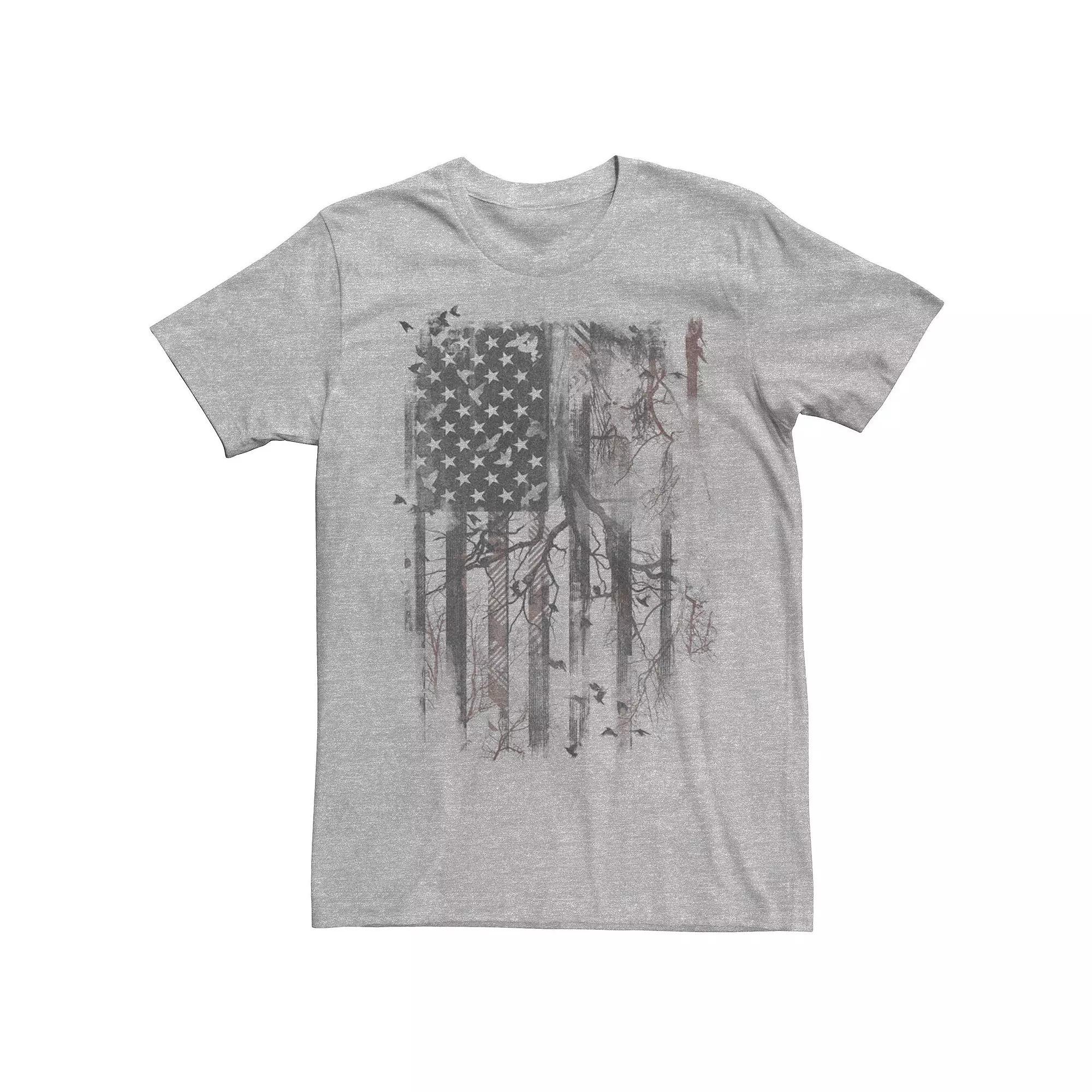 Men's USA Flag Graphic Tee, Size: XXL, Athletic Grey Product Image