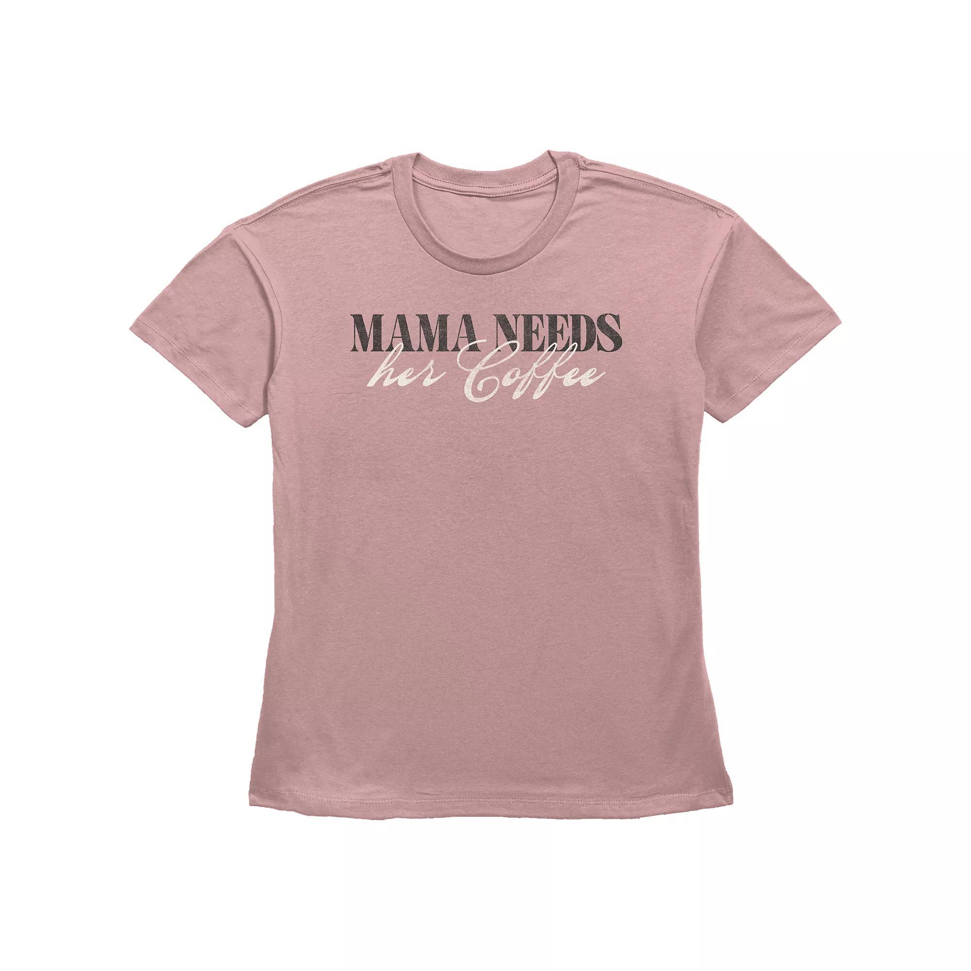 Women's Fifth Sun "Mama Needs Her Coffee" Cursive Script Graphic Tee, Girl's, Size: Small, Desert Pink Product Image