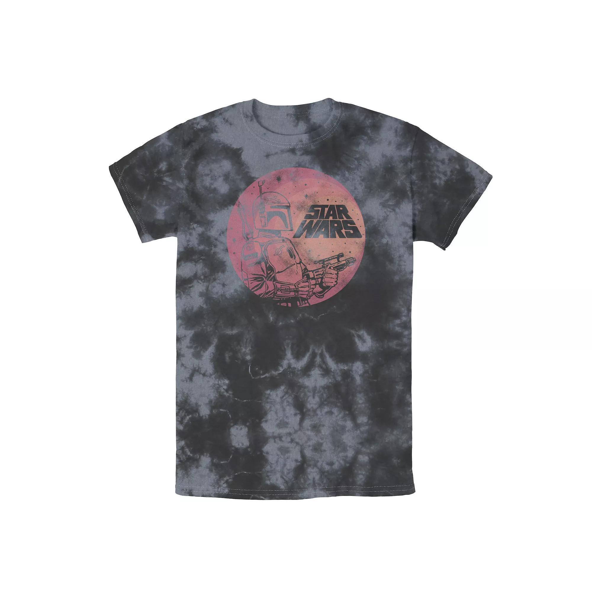 Men's Star Wars Boba Fett Retro Circle Tee, Boy's, Size: Small, Black Grey Product Image