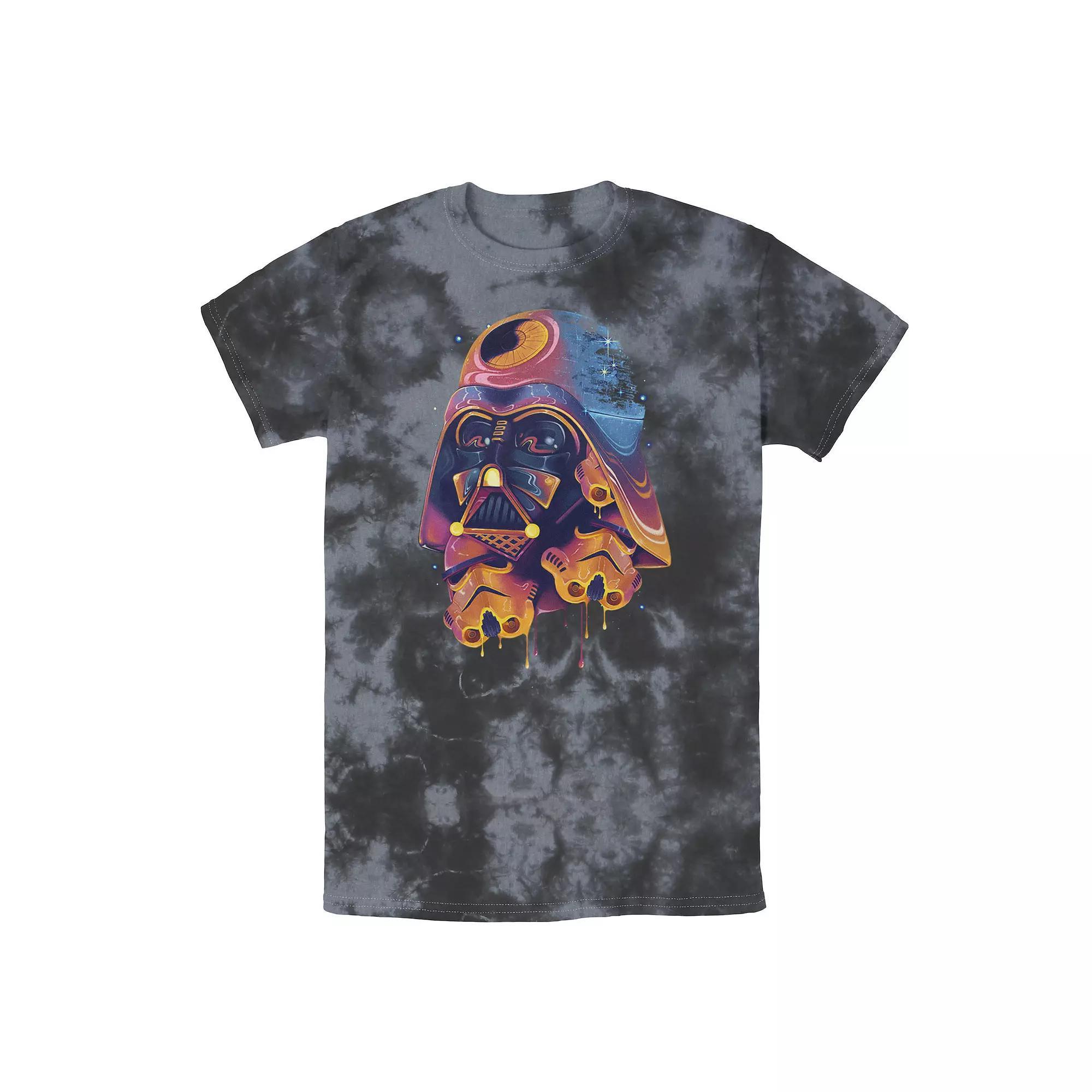 Men's Star Wars Colorful Melted Vader Collage Wash Tee, Size: Medium, Black Product Image