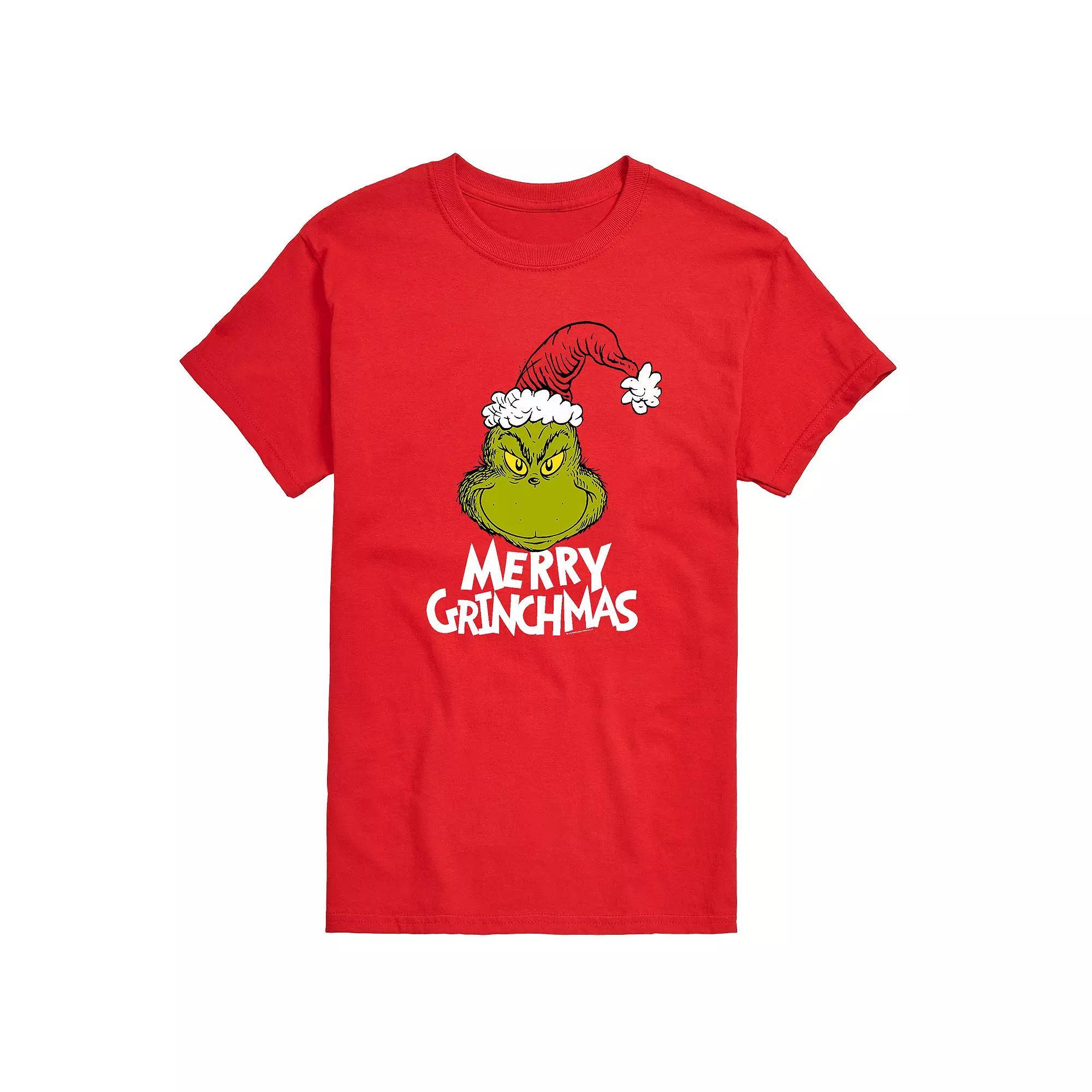 Big & Tall Dr. Seuss Merry Grinchmas Tee, Men's, Size: 4XB, Red Product Image
