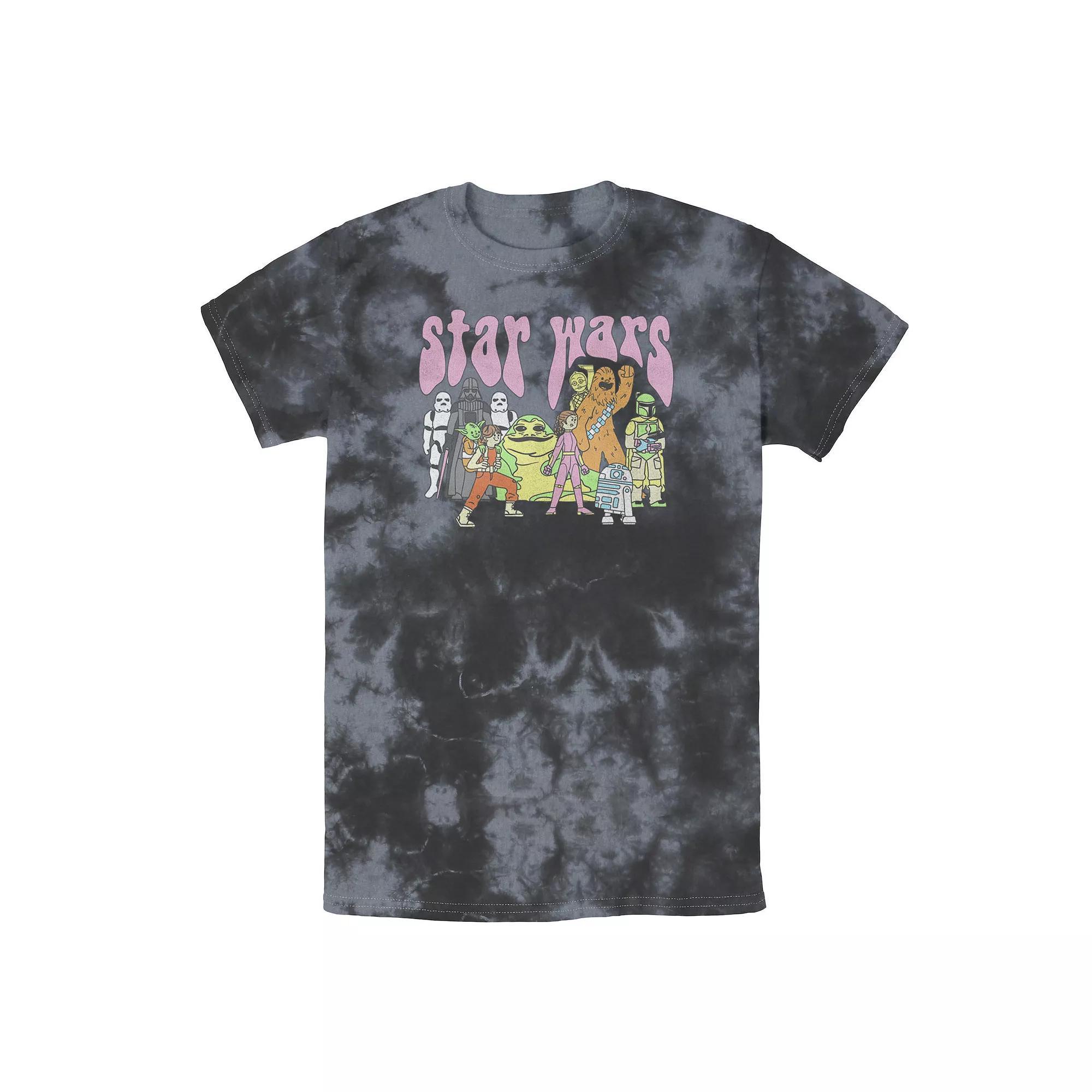 Men's Star Wars Psychedelic Group Poster Tee, Boy's, Size: Large, Black Grey Product Image