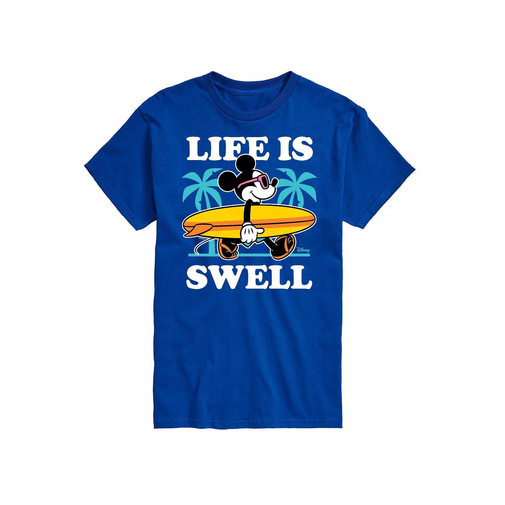 Disneys Mickey Mouse Big & Tall Life Is Swell Graphic Tee, Mens Product Image