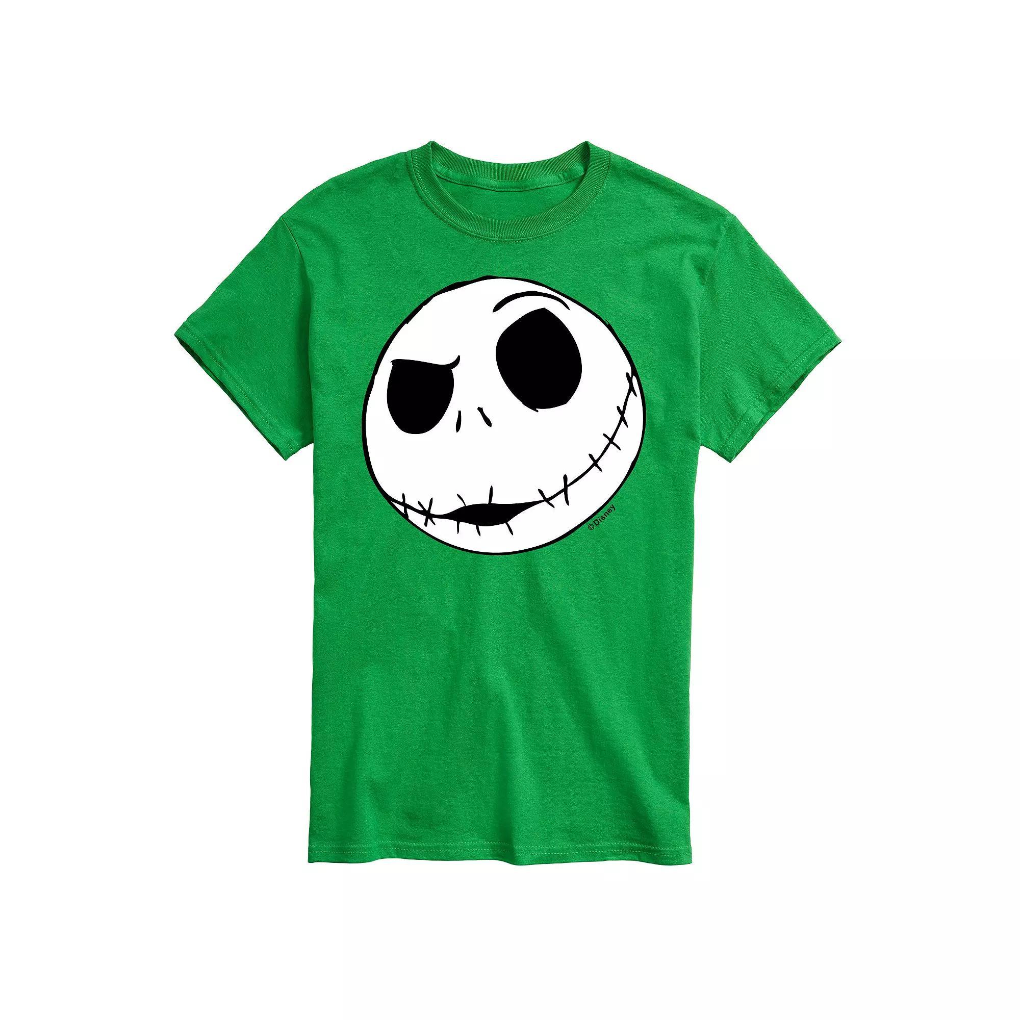 Disney's The Nightmare Before Christmas Jack Skellington Men's Face Graphic Tee, Size: Medium, Athletic Grey Product Image