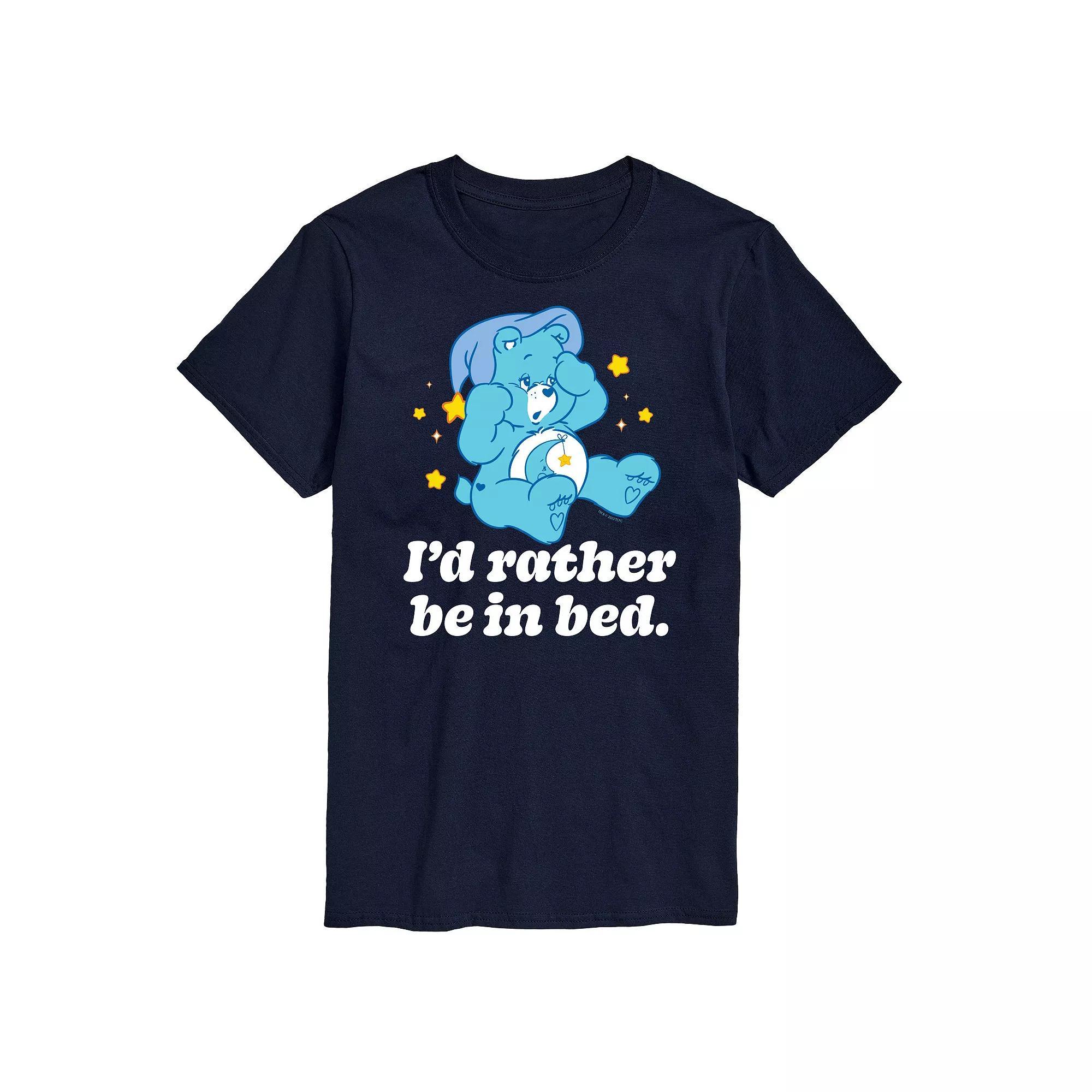 Big & Tall Care Bears Rather Be In Bed Graphic Tee, Mens Blue Product Image