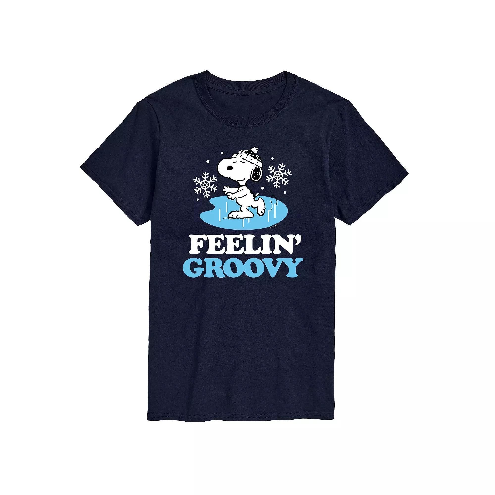 Big & Tall Peanuts Feelin Groovy Tee, Mens Blue Product Image