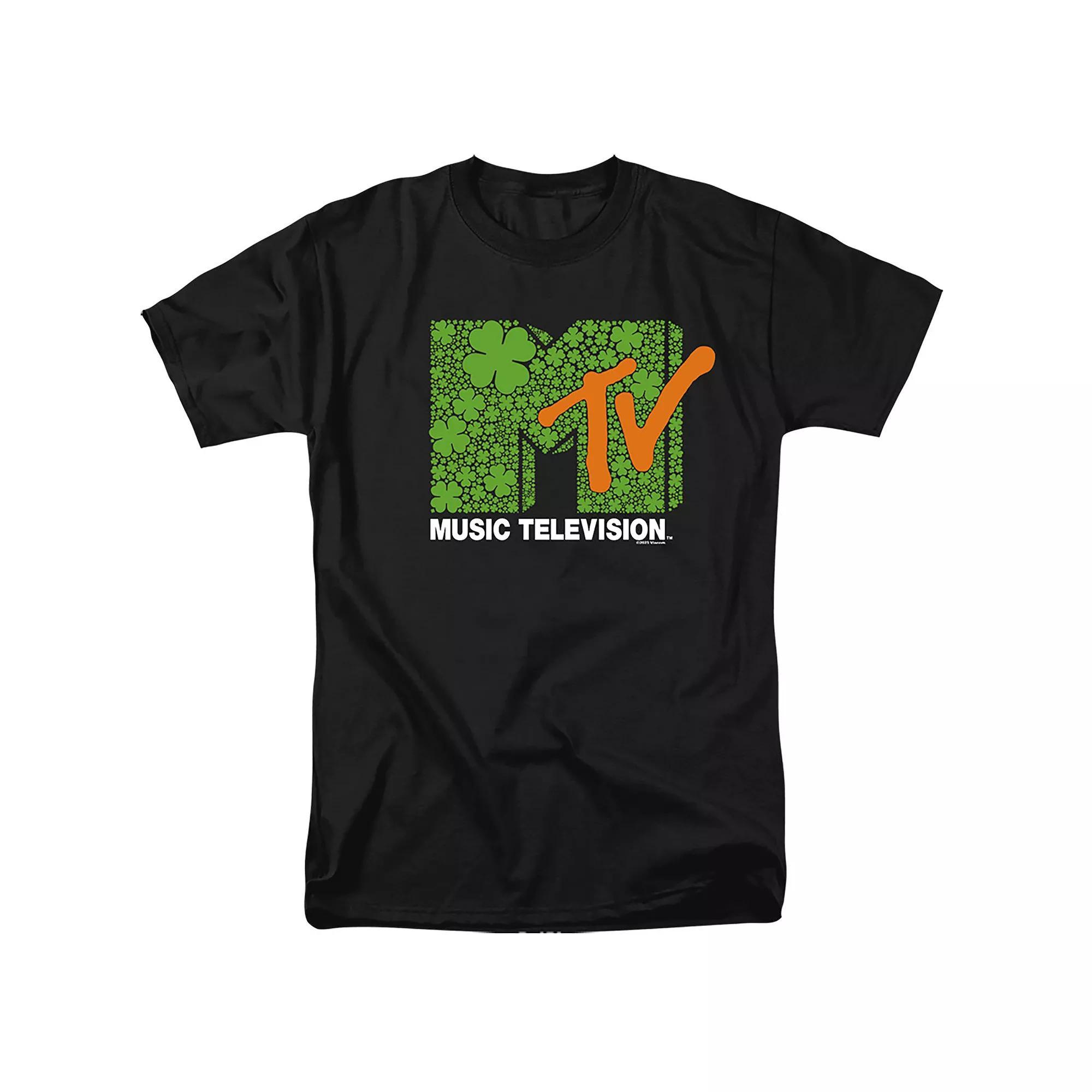 Men's Mtv St. Patrick'S Day Graphic Tee, Size: XL, Black Product Image