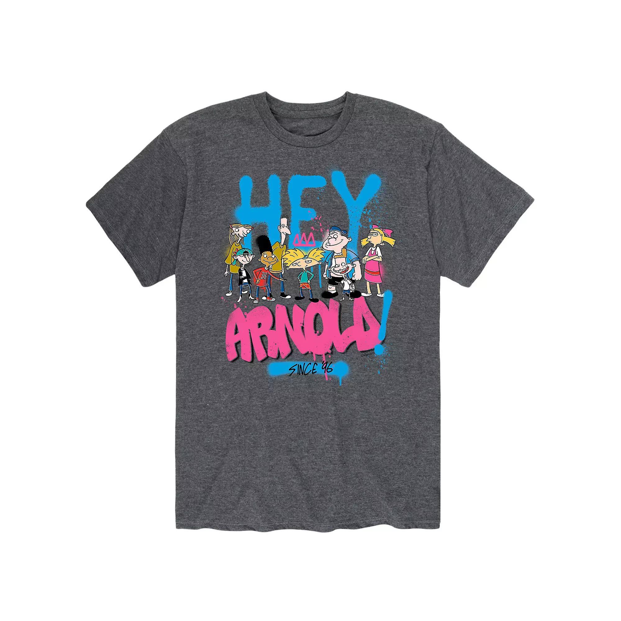 Mens Hey Arnold! Hey Arnold Pink Spray Paint Tee Product Image