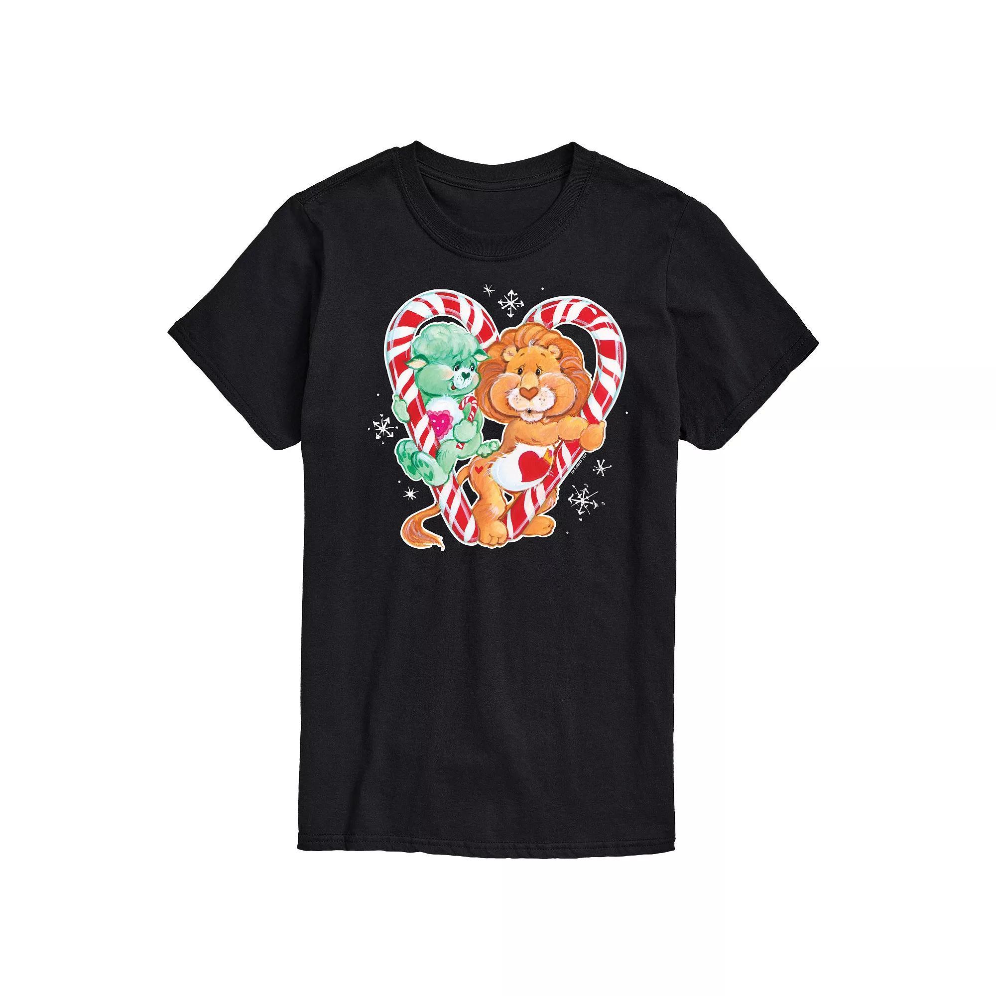 Mens Care Bears Cousins Candy Cane Heart Graphic Tee Product Image