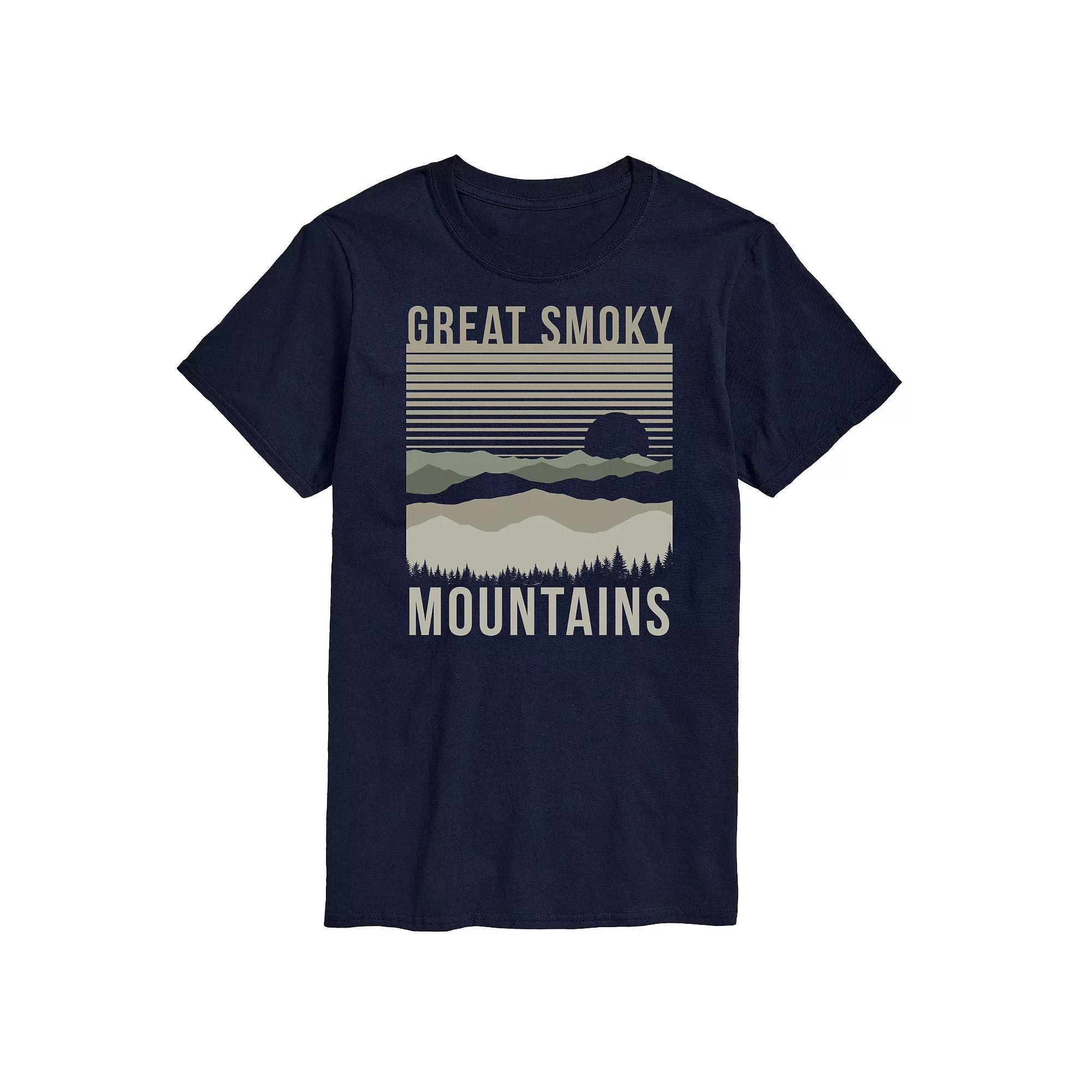 Big & Tall Great Smoky Mountains Tee, Men's, Size: XL Tall, Blue Product Image