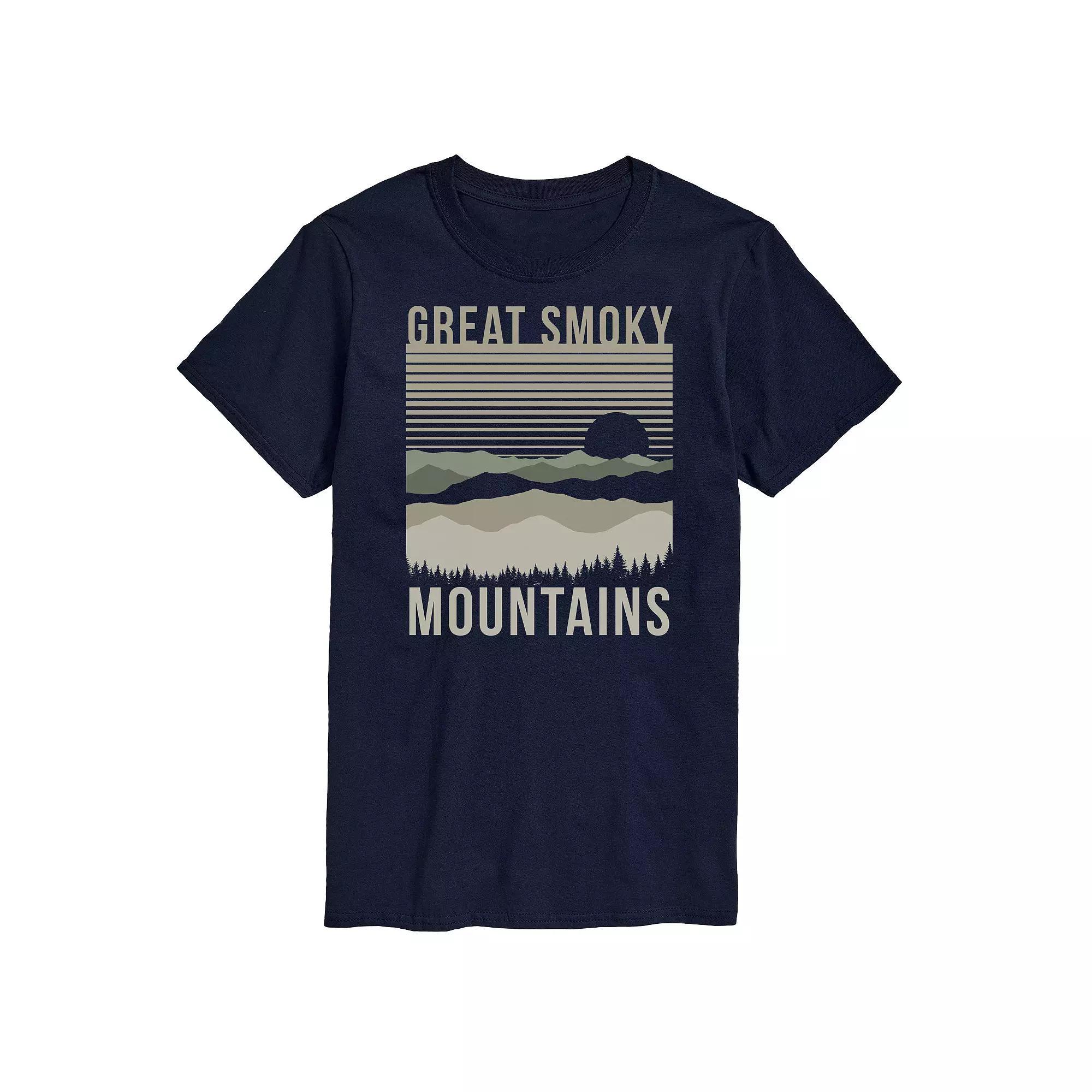 Big & Tall Great Smoky Mountains Tee, Men's, Size: XL Tall, Blue Product Image
