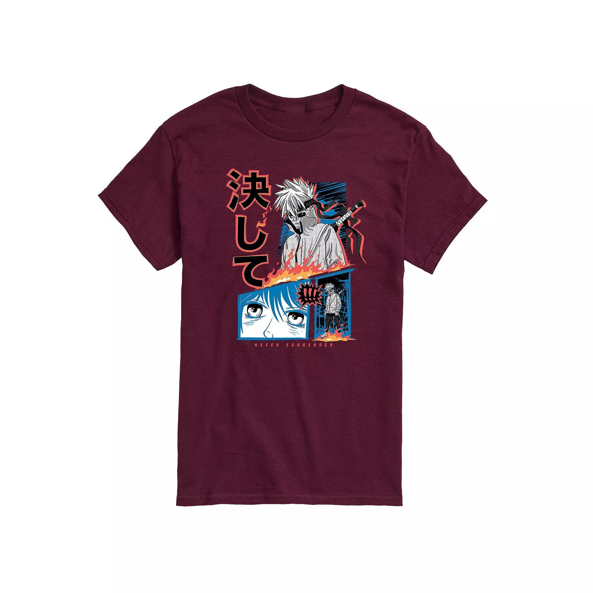 Mens Anime Never Surrender Tee Product Image
